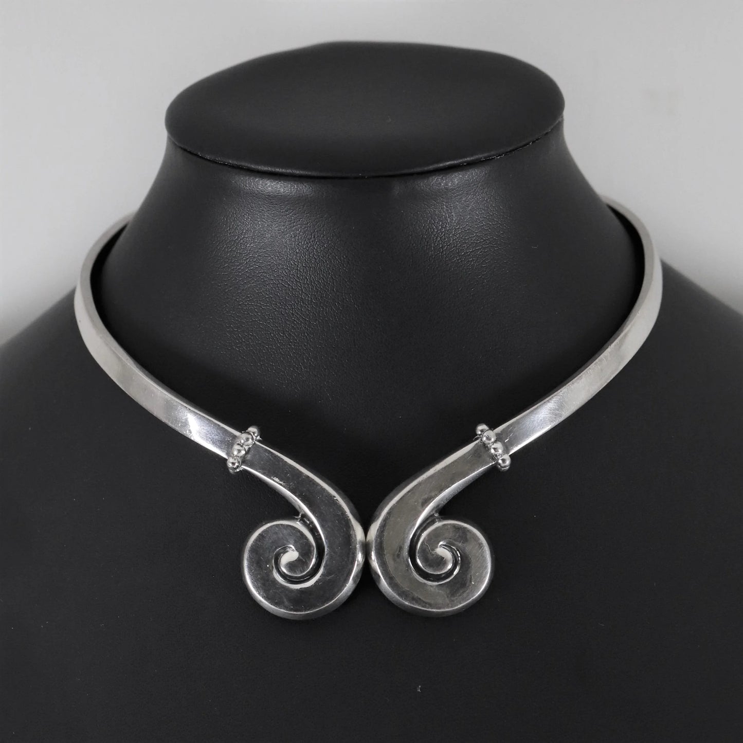 SOLD OUT: Vintage Margot de Taxco Mexican Jewelry | Handcrafted Swirl Mid-Century Choker - Carmel Fine Silver Jewelry
