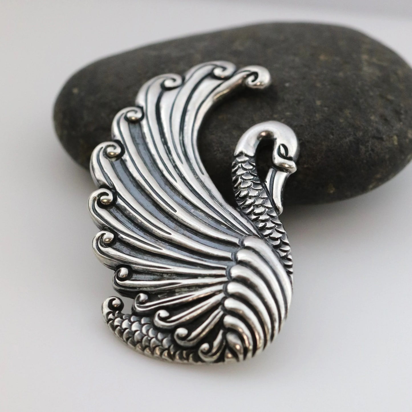 SOLD OUT: Vintage Margot de Taxco Mexican Jewelry | Large Sterling Silver Swan Brooch - Carmel Fine Silver Jewelry