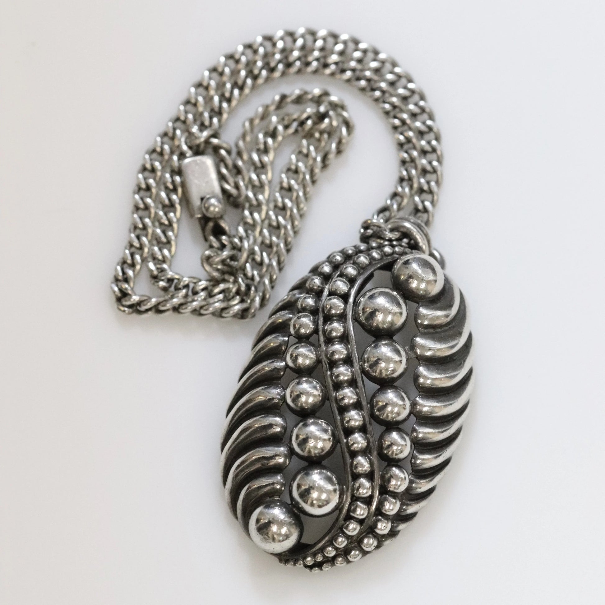SOLD OUT: Vintage Margot de Taxco Mexican Jewelry | Ornate Beaded Statement Pendant - Carmel Fine Silver Jewelry