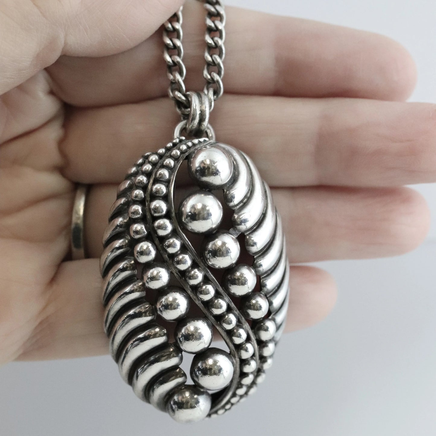 SOLD OUT: Vintage Margot de Taxco Mexican Jewelry | Ornate Beaded Statement Pendant - Carmel Fine Silver Jewelry