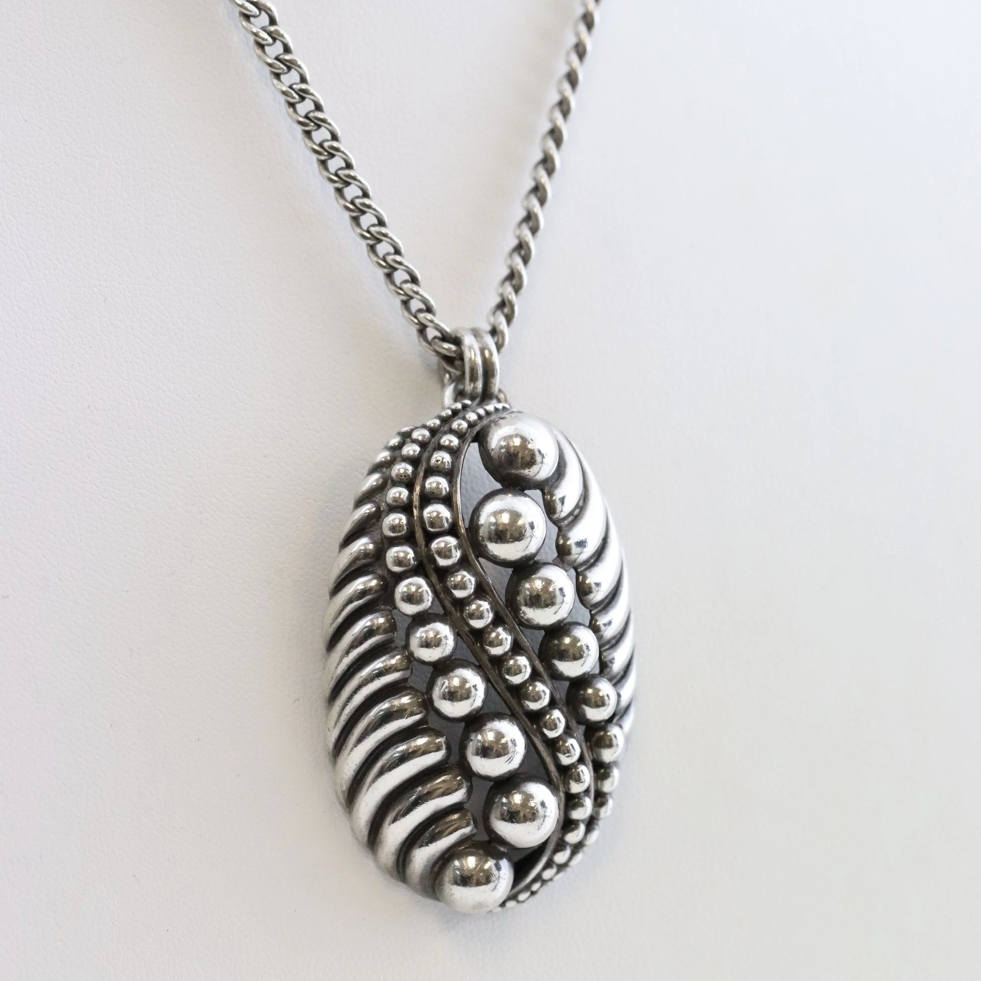 SOLD OUT: Vintage Margot de Taxco Mexican Jewelry | Ornate Beaded Statement Pendant - Carmel Fine Silver Jewelry