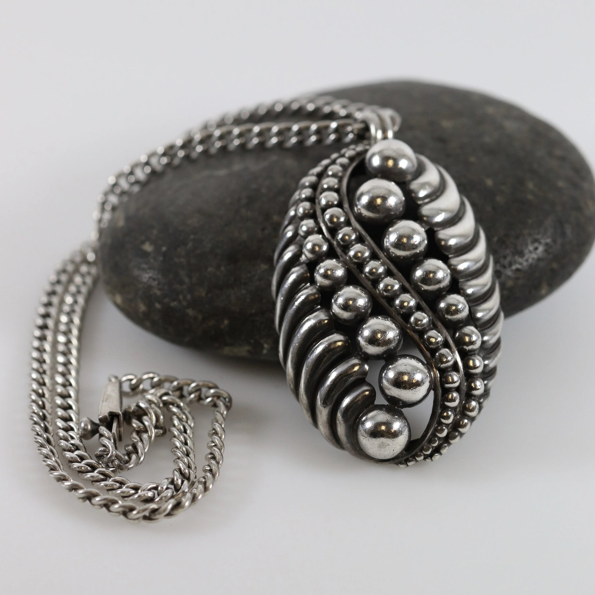 SOLD OUT: Vintage Margot de Taxco Mexican Jewelry | Ornate Beaded Statement Pendant - Carmel Fine Silver Jewelry