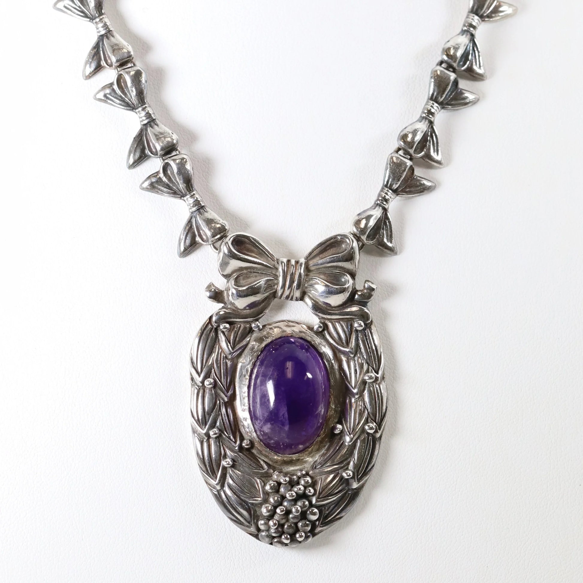 SOLD OUT: Vintage Margot de Taxco Silver Mexican Jewelry | Mid-Century Amethyst Estate Necklace - Carmel Fine Silver Jewelry
