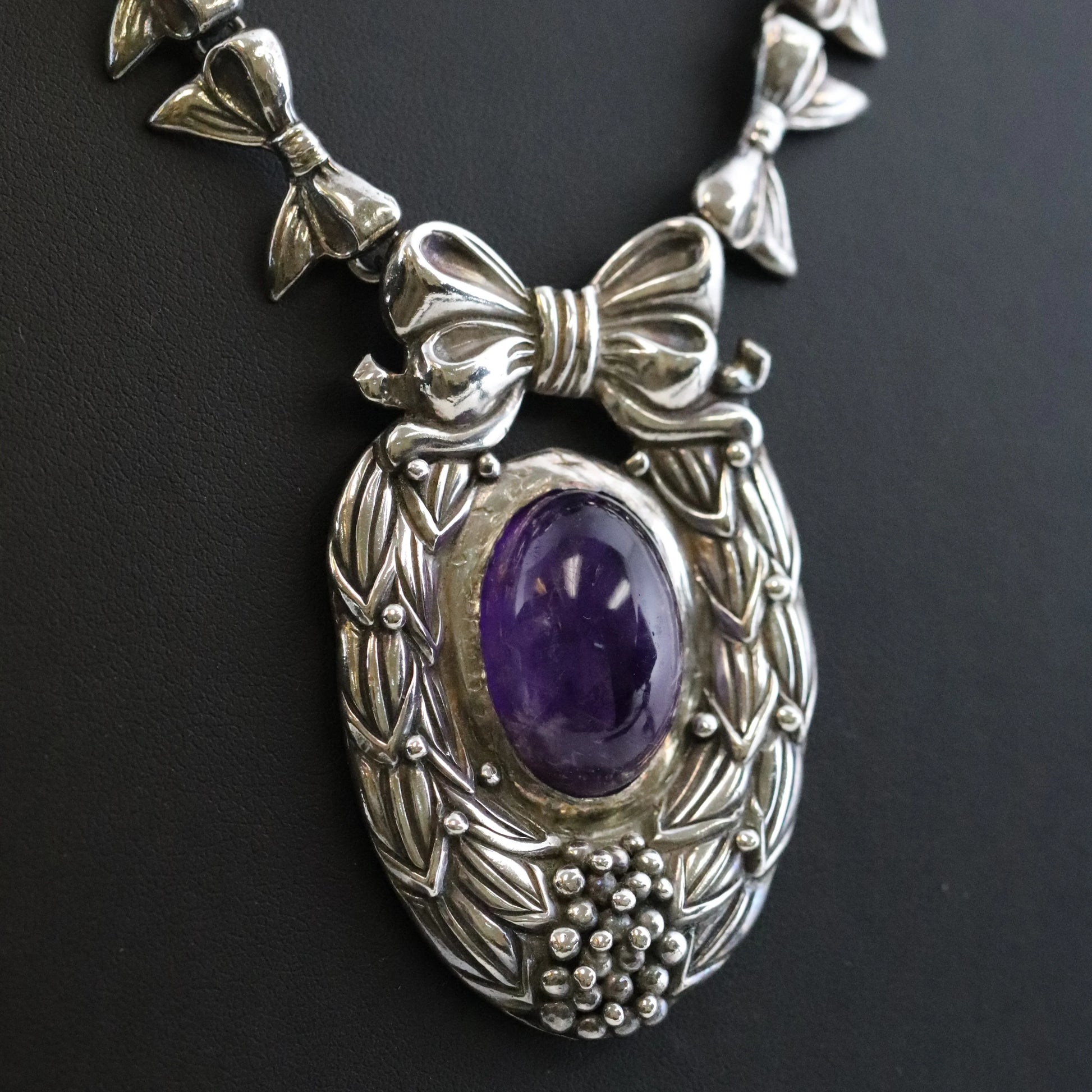 SOLD OUT: Vintage Margot de Taxco Silver Mexican Jewelry | Mid-Century Amethyst Estate Necklace - Carmel Fine Silver Jewelry