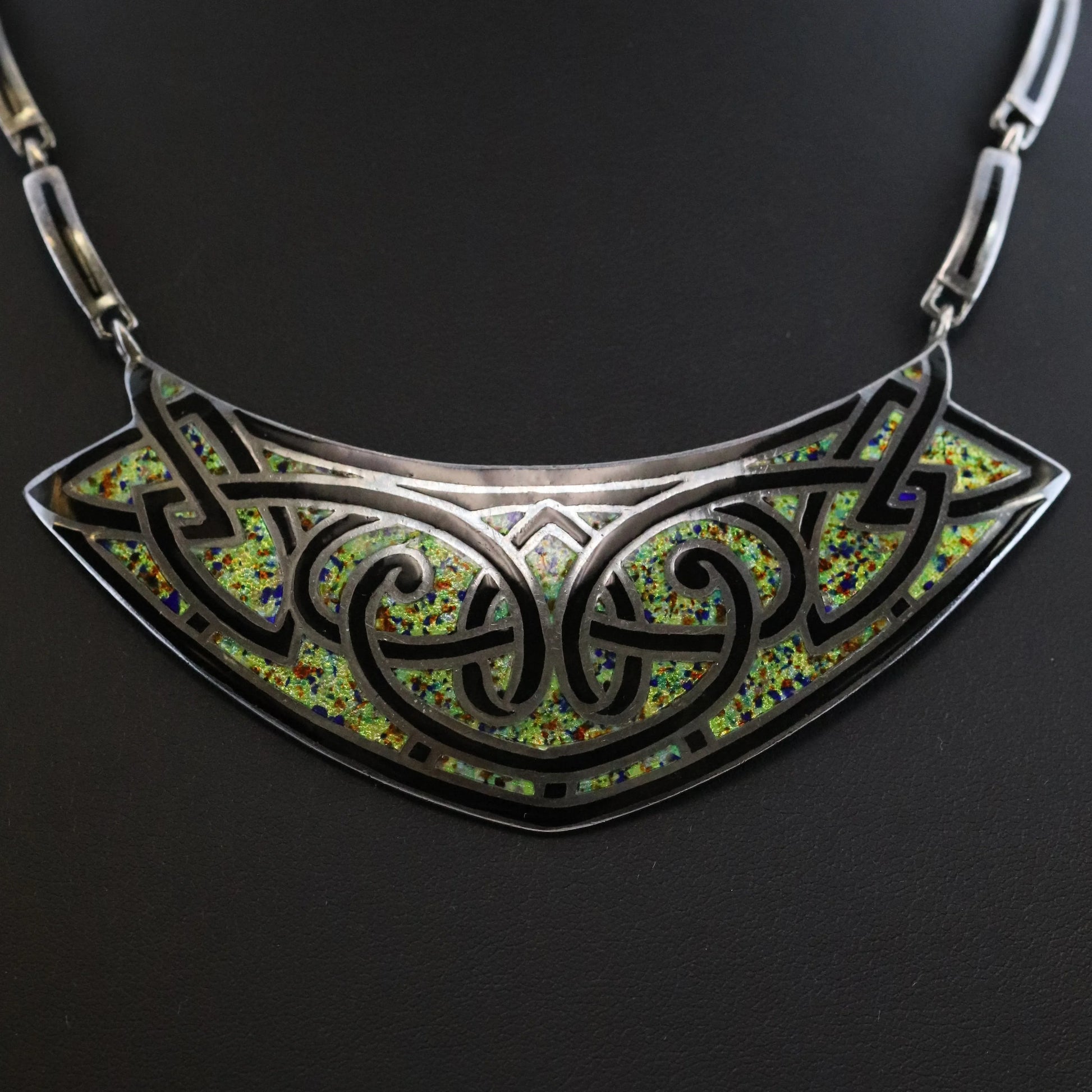 SOLD OUT: Vintage Margot de Taxco Silver Mexican Jewelry | Mid-Century Geometric Jewelry Set with Necklace or Brooch and Earrings - Carmel Fine Silver Jewelry