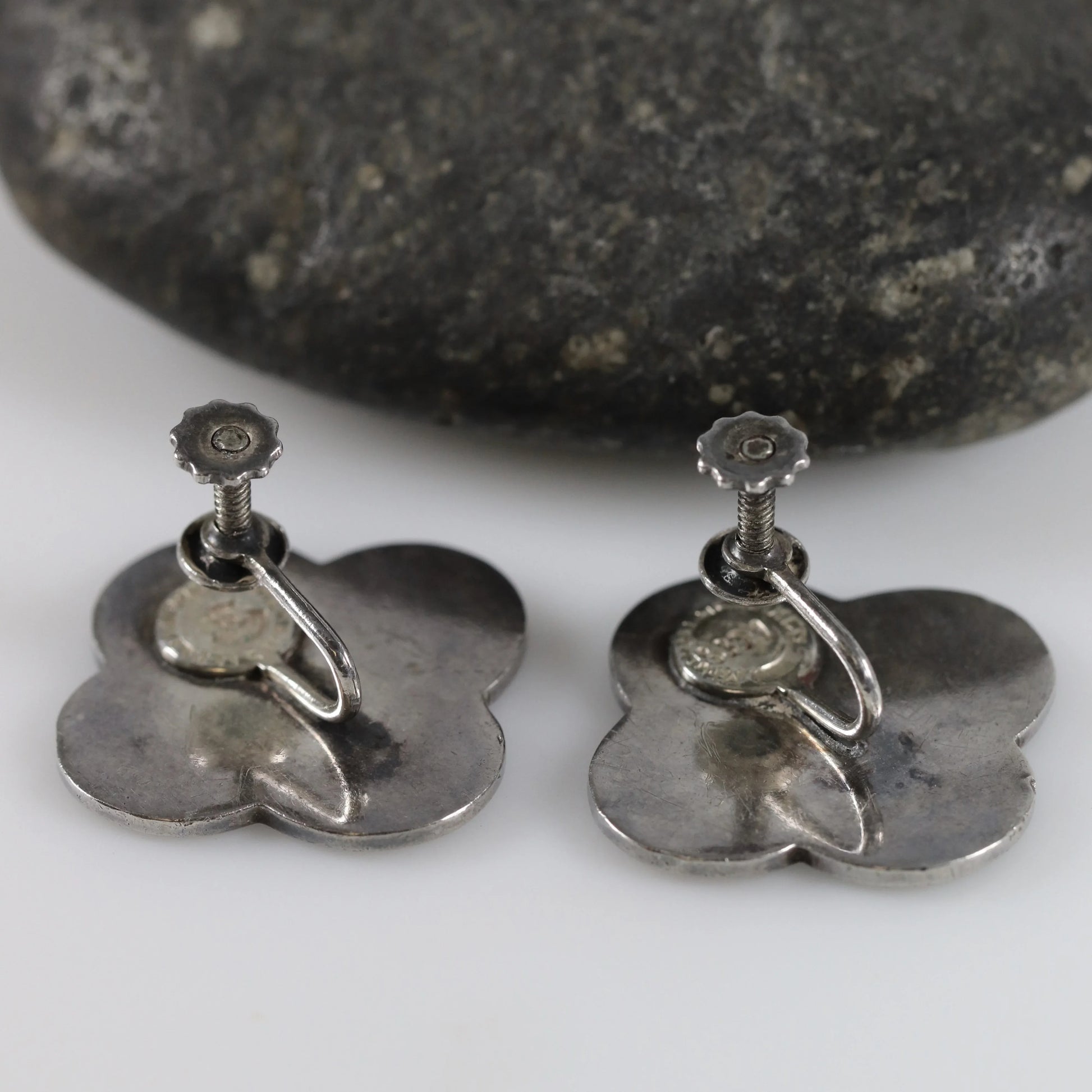 SOLD OUT: Vintage Margot de Taxco Silver Mexican Jewelry | Mid-Century Geometric Jewelry Set with Necklace or Brooch and Earrings - Carmel Fine Silver Jewelry