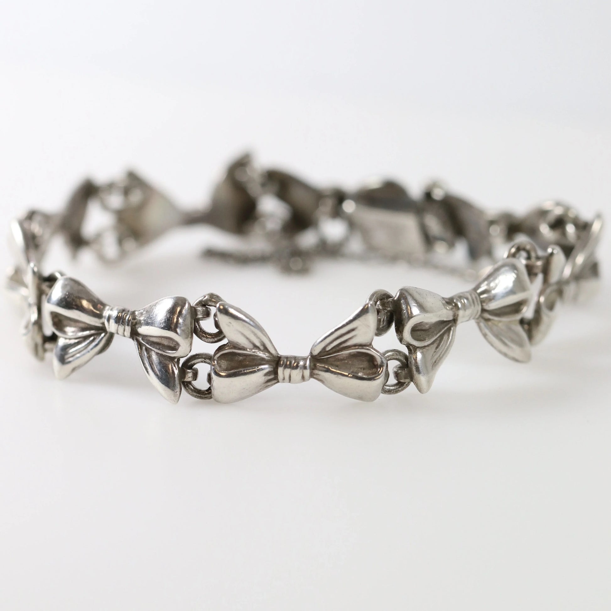 SOLD OUT: Vintage Margot de Taxco Silver Mexican Jewelry | Mid-Century Handcrated Taxco Bow Bracelet - Carmel Fine Silver Jewelry