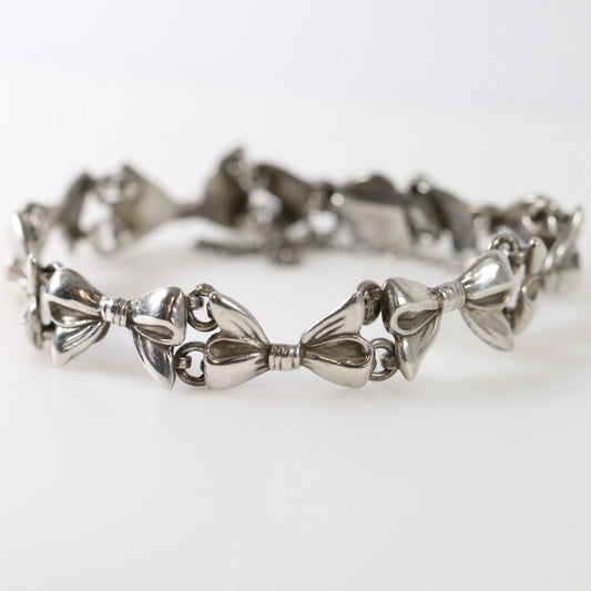 SOLD OUT: Vintage Margot de Taxco Silver Mexican Jewelry | Mid-Century Handcrated Taxco Bow Bracelet - Carmel Fine Silver Jewelry