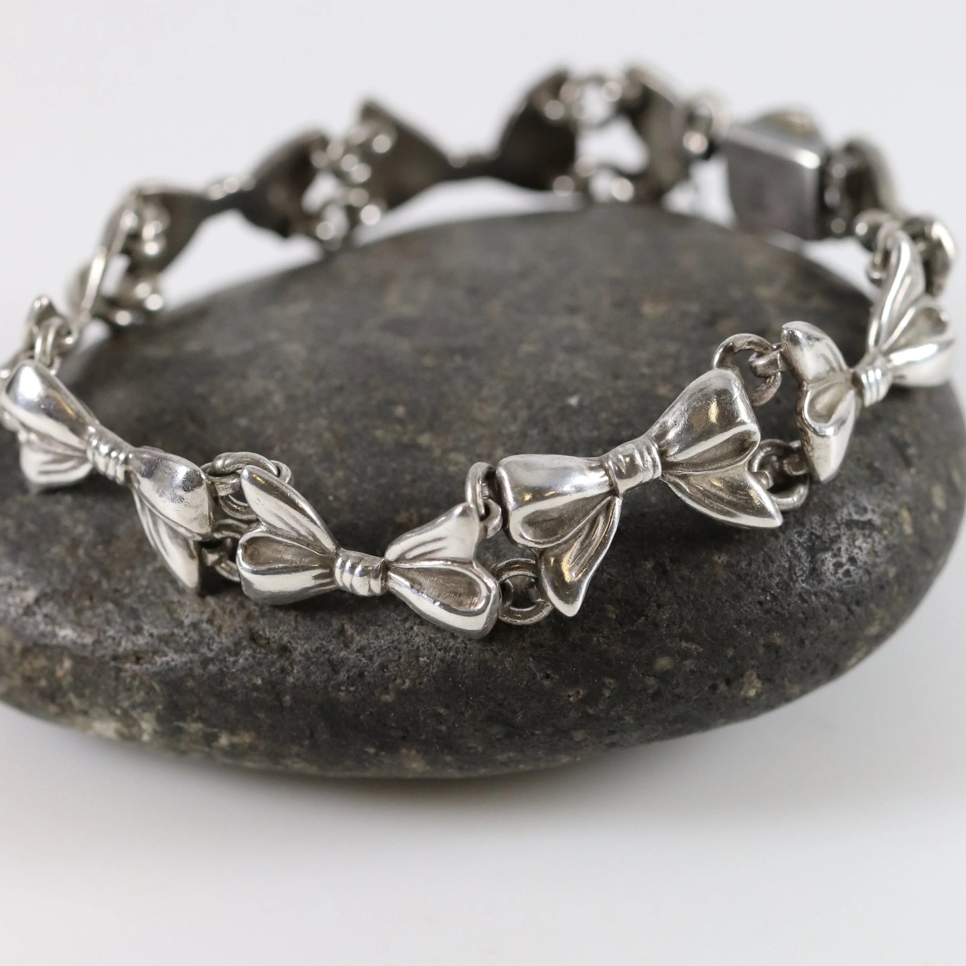 SOLD OUT: Vintage Margot de Taxco Silver Mexican Jewelry | Mid-Century Handcrated Taxco Bow Bracelet - Carmel Fine Silver Jewelry
