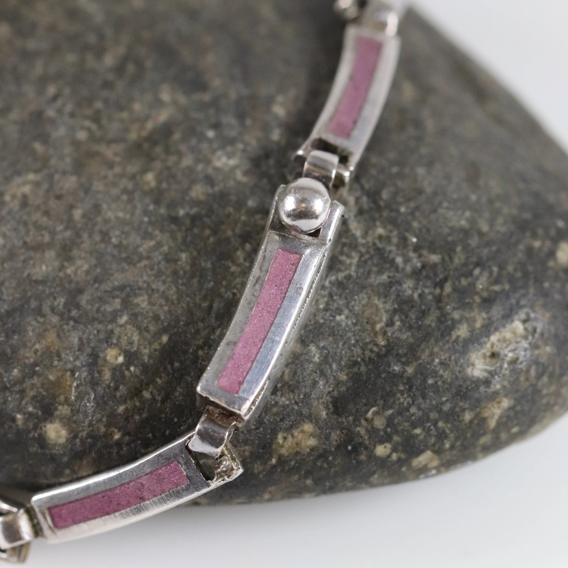 SOLD OUT: Vintage Margot de Taxco Silver Mexican Jewelry | Mid-Century Mauve Enamel Pendant/Brooch Necklace - Carmel Fine Silver Jewelry