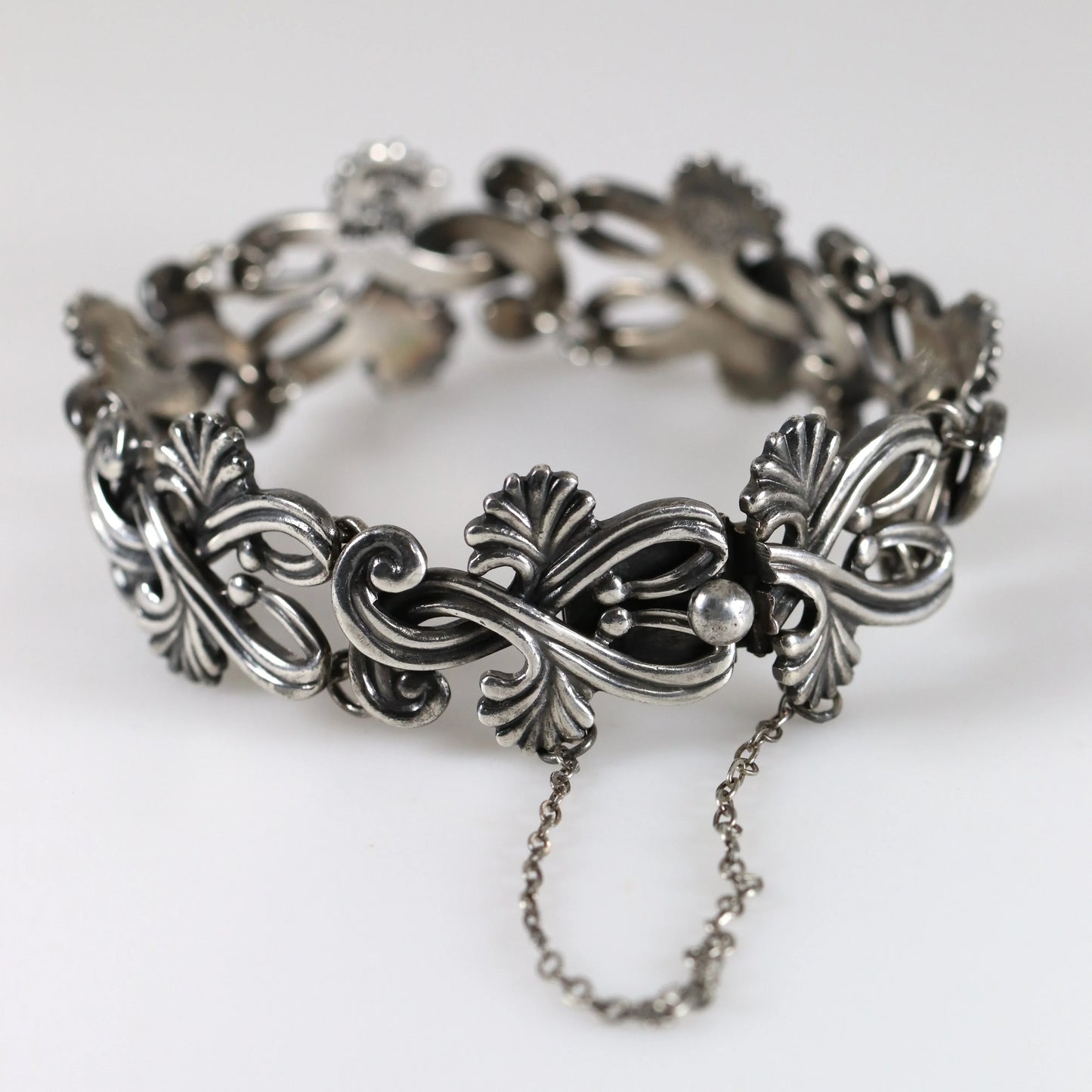 SOLD OUT: Vintage Margot de Taxco Silver Mexican Jewelry | Mid-Century Ornate Handcrafted Bracelet - Carmel Fine Silver Jewelry