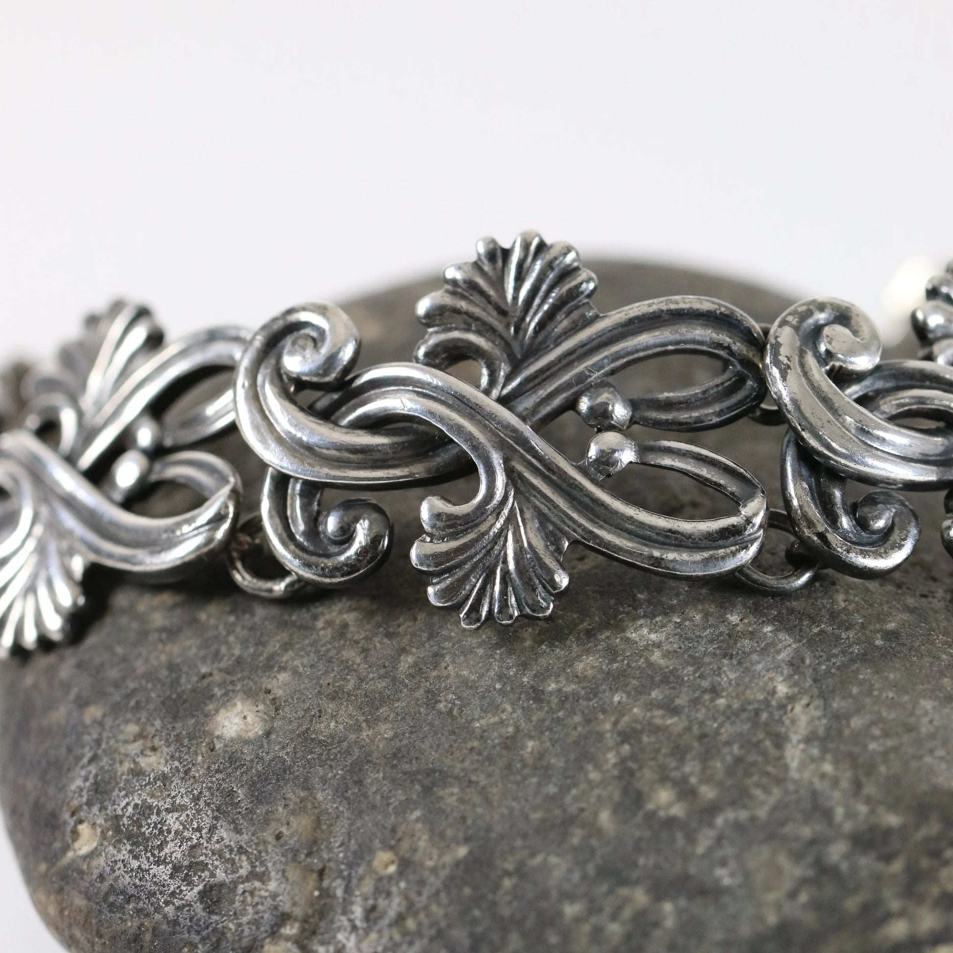 SOLD OUT: Vintage Margot de Taxco Silver Mexican Jewelry | Mid-Century Ornate Handcrafted Bracelet - Carmel Fine Silver Jewelry