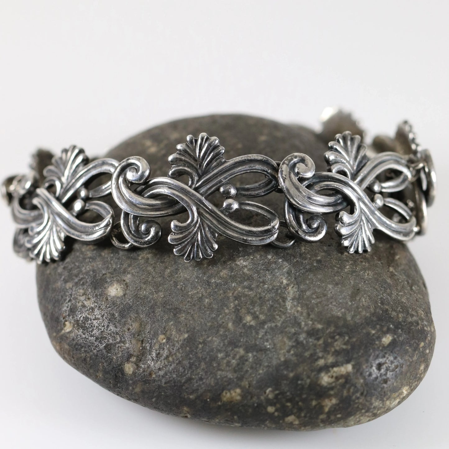 SOLD OUT: Vintage Margot de Taxco Silver Mexican Jewelry | Mid-Century Ornate Handcrafted Bracelet - Carmel Fine Silver Jewelry