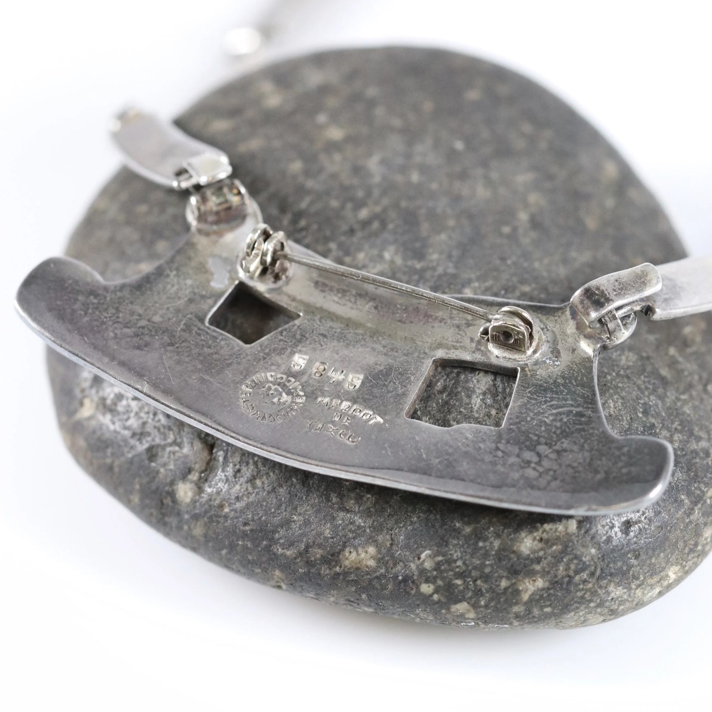 SOLD OUT: Vintage Margot de Taxco Silver Mexican Jewelry | Taxco Sterling and Enamel Necklace/Brooch and Earrings Jewelry Set - Carmel Fine Silver Jewelry