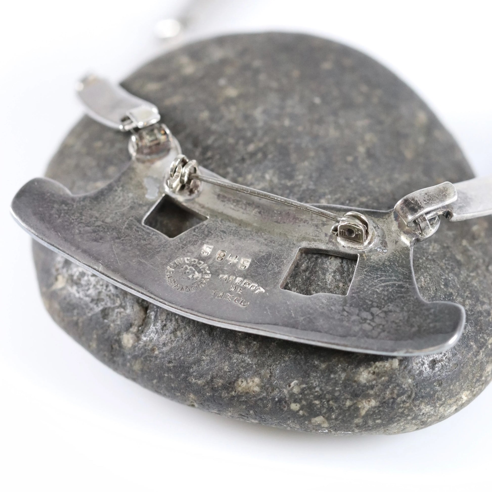 SOLD OUT: Vintage Margot de Taxco Silver Mexican Jewelry | Taxco Sterling and Enamel Necklace/Brooch and Earrings Jewelry Set - Carmel Fine Silver Jewelry