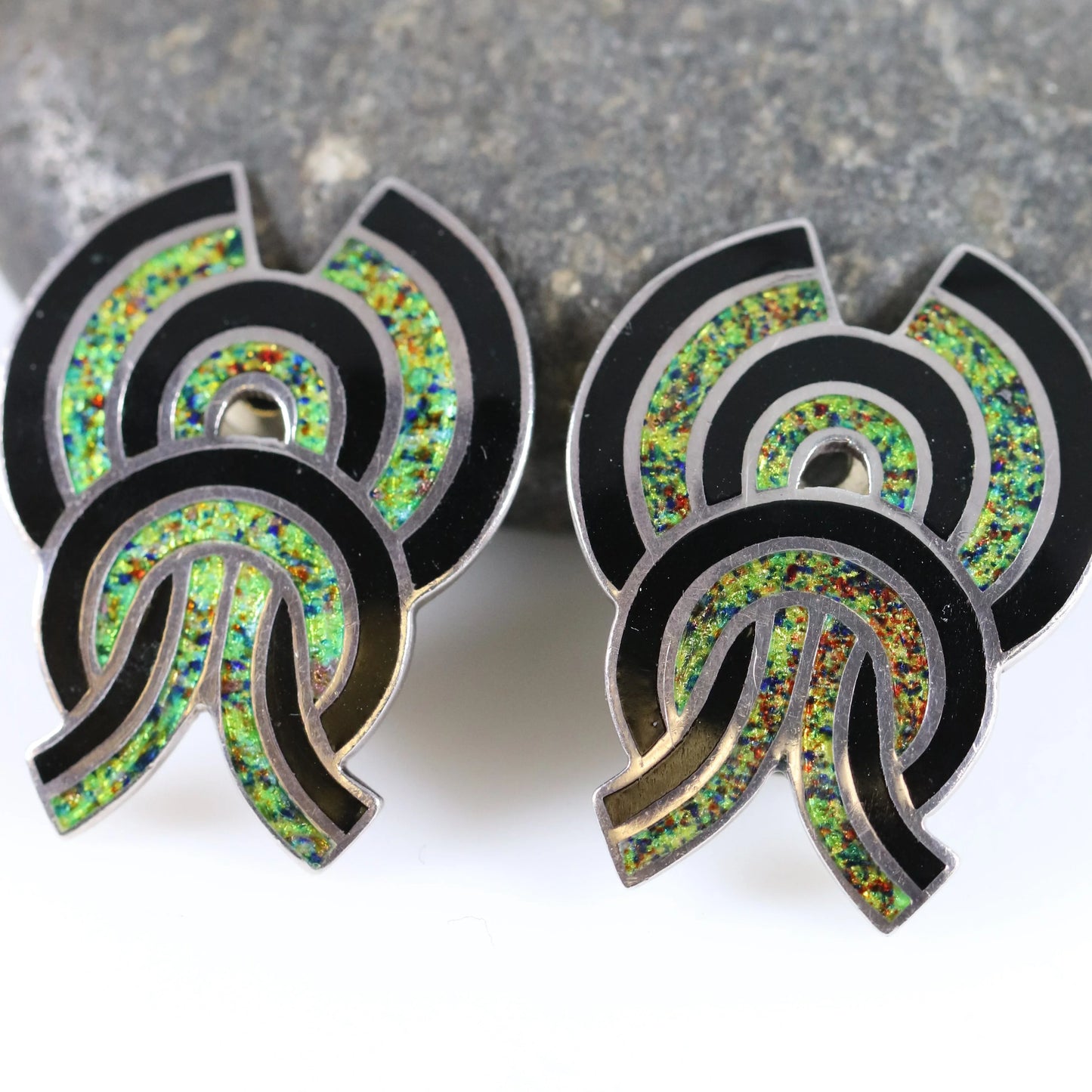 SOLD OUT: Vintage Margot de Taxco Silver Mexican Jewelry | Taxco Sterling and Enamel Necklace/Brooch and Earrings Jewelry Set - Carmel Fine Silver Jewelry