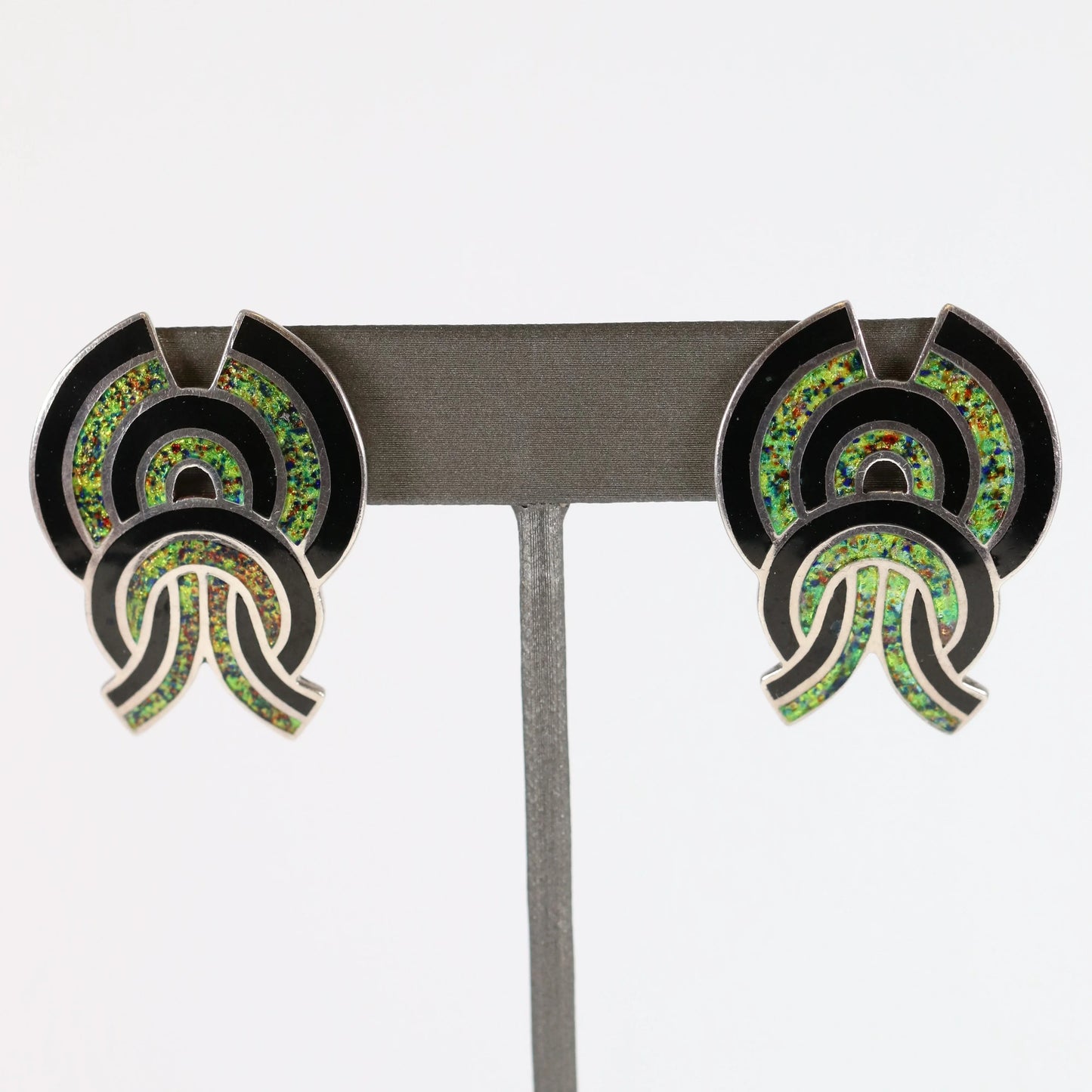 SOLD OUT: Vintage Margot de Taxco Silver Mexican Jewelry | Taxco Sterling and Enamel Necklace/Brooch and Earrings Jewelry Set - Carmel Fine Silver Jewelry