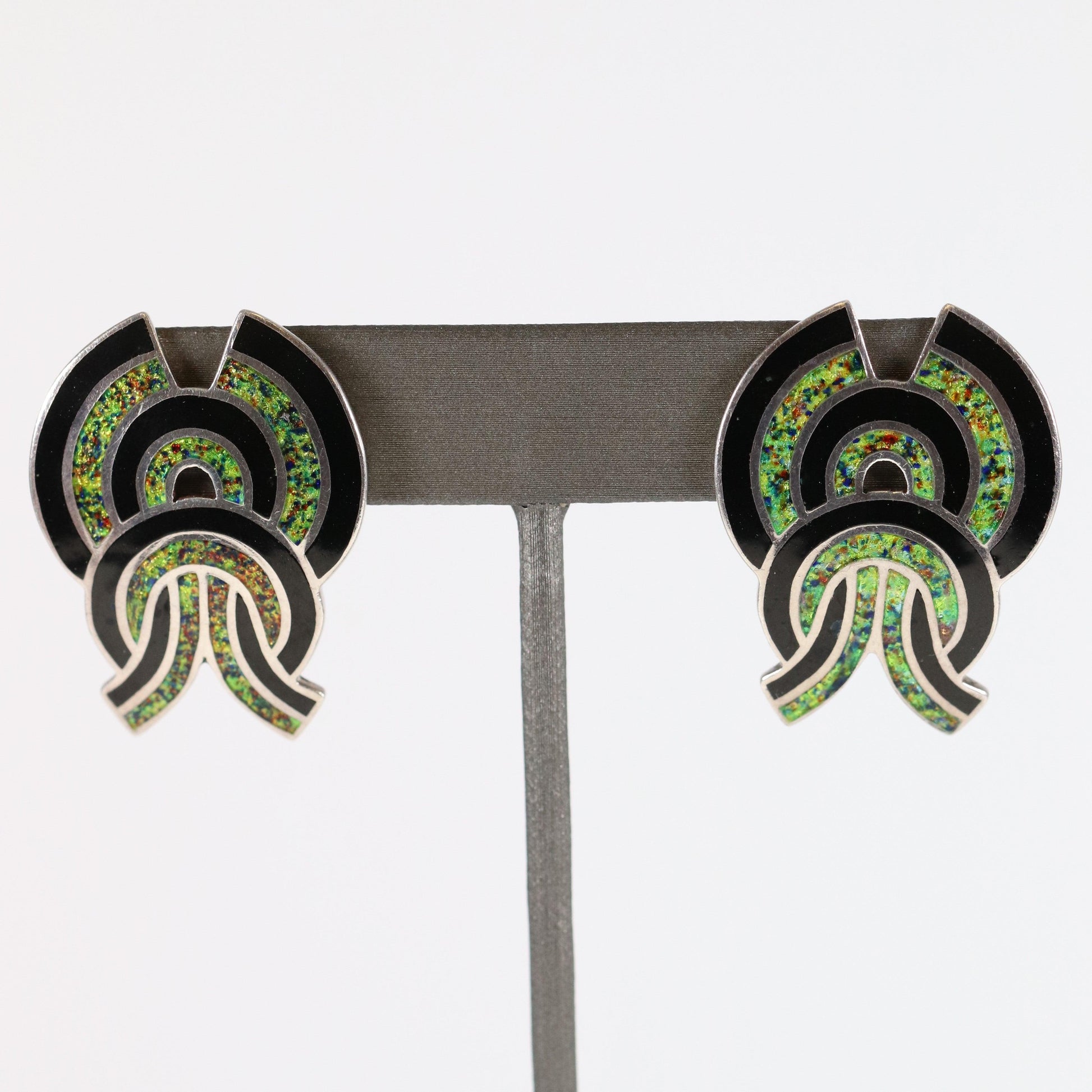 SOLD OUT: Vintage Margot de Taxco Silver Mexican Jewelry | Taxco Sterling and Enamel Necklace/Brooch and Earrings Jewelry Set - Carmel FSJ