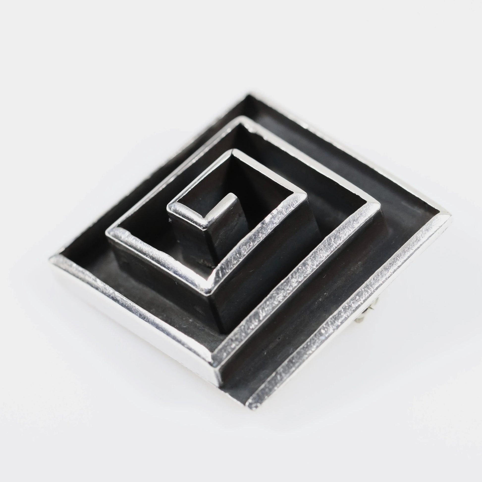 SOLD OUT: Vintage Maricela Taxco Silver Mexican Jewelry | Geometric Maze Brooch or Pendant - Carmel Fine Silver Jewelry