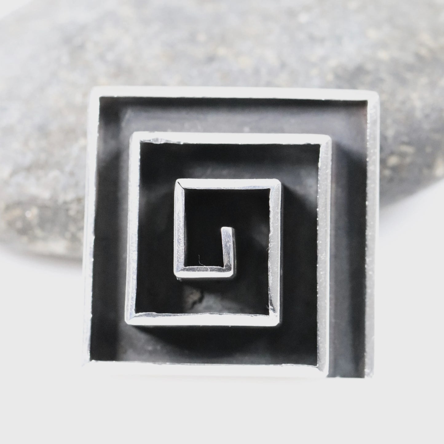 SOLD OUT: Vintage Maricela Taxco Silver Mexican Jewelry | Geometric Maze Brooch or Pendant - Carmel Fine Silver Jewelry
