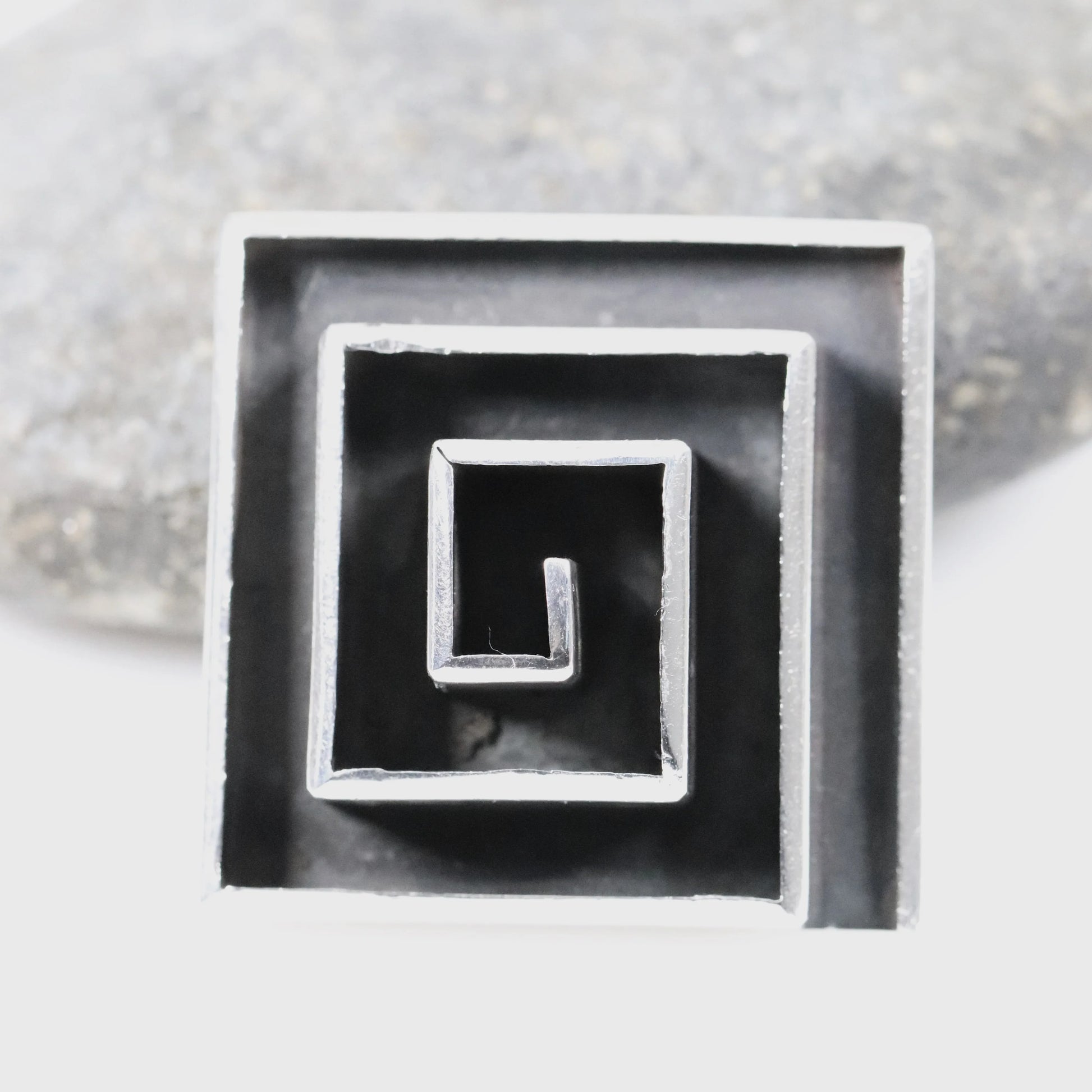 SOLD OUT: Vintage Maricela Taxco Silver Mexican Jewelry | Geometric Maze Brooch or Pendant - Carmel Fine Silver Jewelry