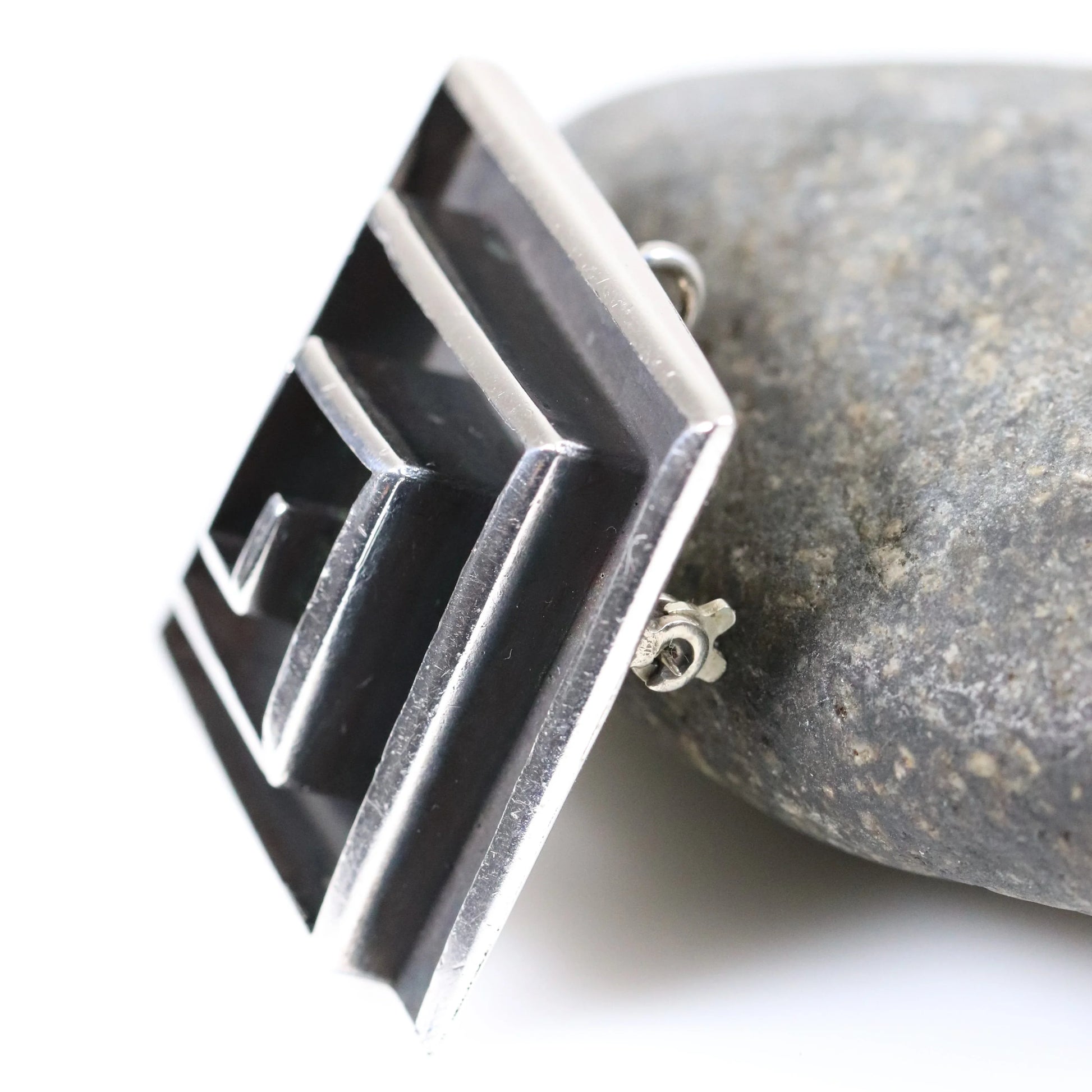 SOLD OUT: Vintage Maricela Taxco Silver Mexican Jewelry | Geometric Maze Brooch or Pendant - Carmel Fine Silver Jewelry