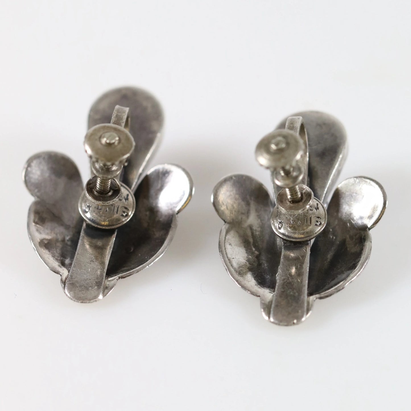 SOLD OUT: Vintage Mexican Jewelry | Tribal Amethyst Earrings Sterling Silver Pre-Eagle Mark - Carmel Fine Silver Jewelry
