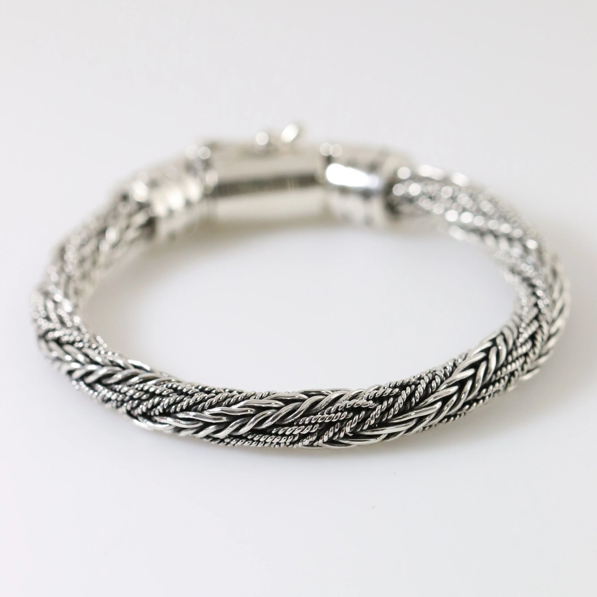 SOLD OUT: Vintage Modernist Silver Jewelry | Twisted Wheat Link Bracelet - Carmel Fine Silver Jewelry