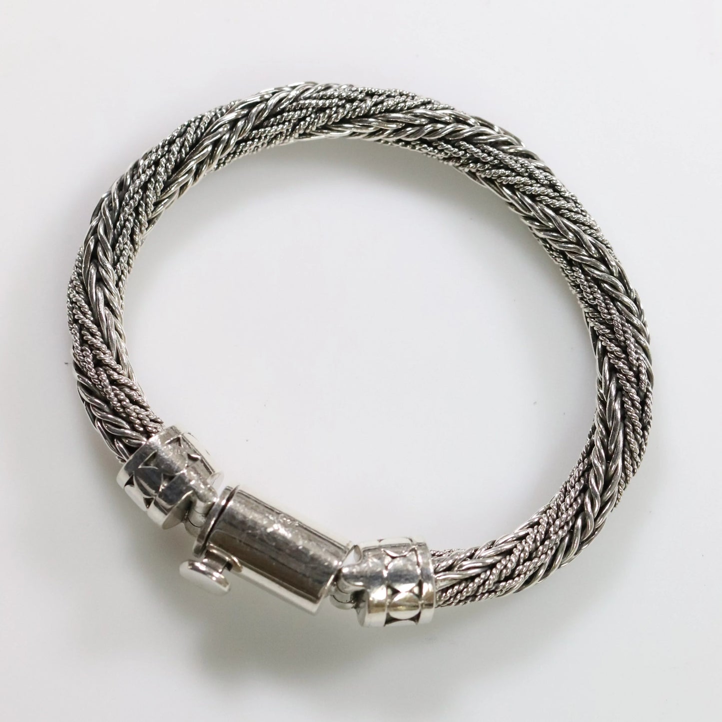 SOLD OUT: Vintage Modernist Silver Jewelry | Twisted Wheat Link Bracelet - Carmel Fine Silver Jewelry