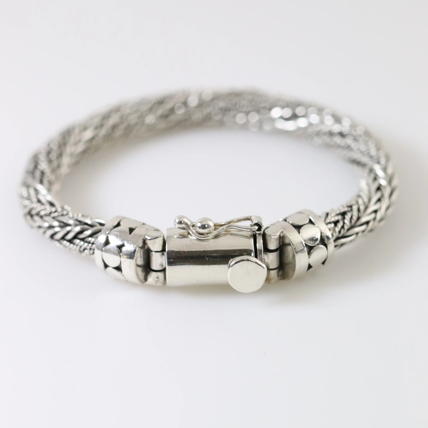 SOLD OUT: Vintage Modernist Silver Jewelry | Twisted Wheat Link Bracelet - Carmel Fine Silver Jewelry