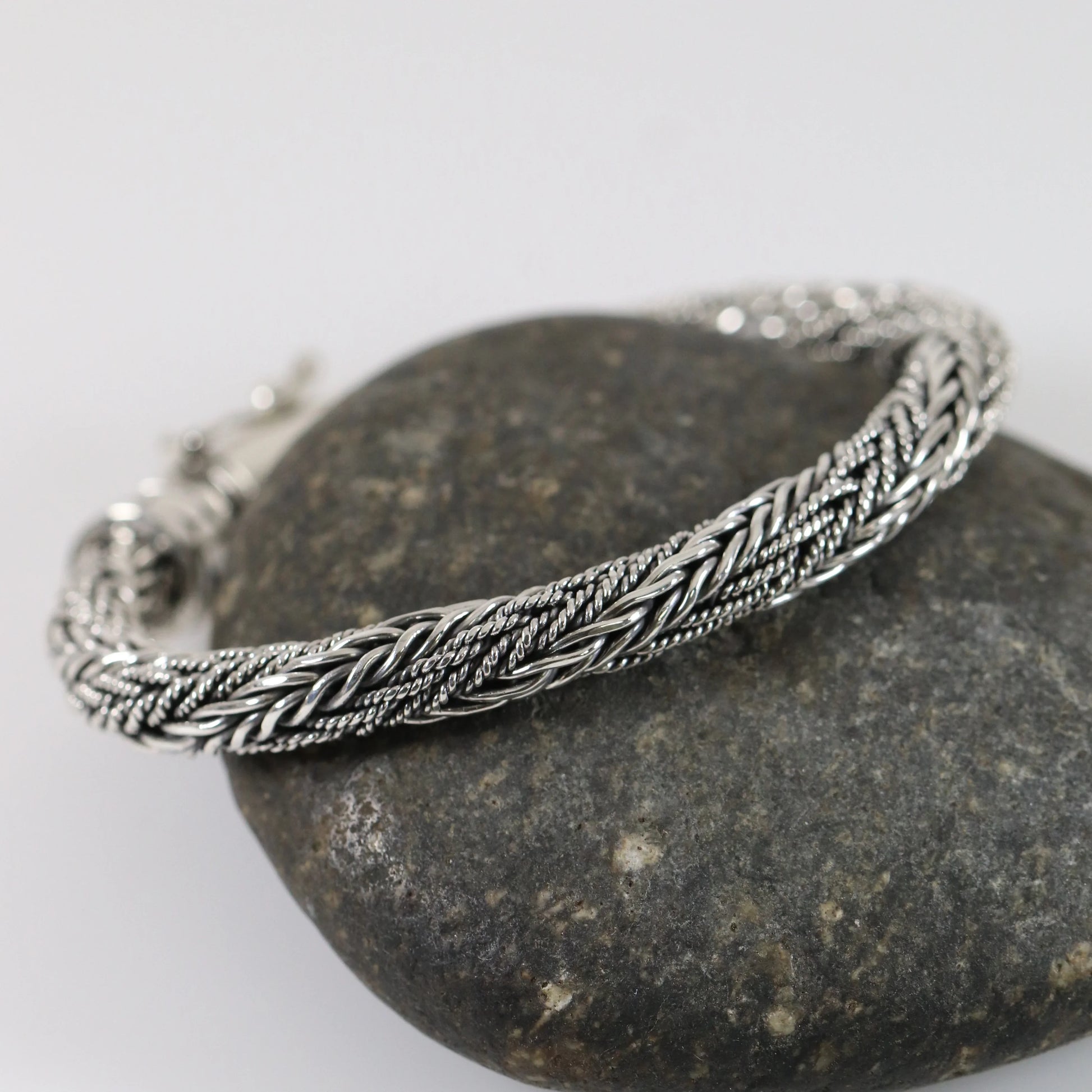 SOLD OUT: Vintage Modernist Silver Jewelry | Twisted Wheat Link Bracelet - Carmel Fine Silver Jewelry