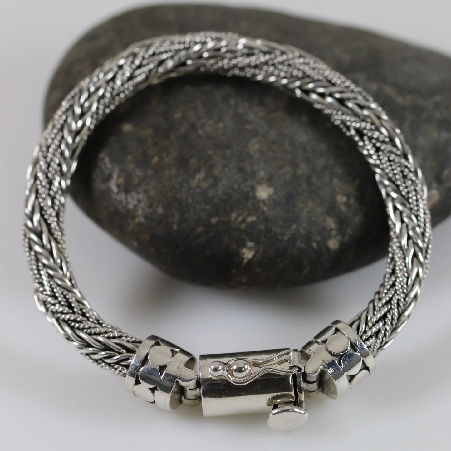 SOLD OUT: Vintage Modernist Silver Jewelry | Twisted Wheat Link Bracelet - Carmel Fine Silver Jewelry