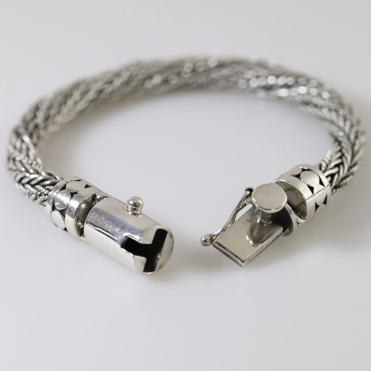 SOLD OUT: Vintage Modernist Silver Jewelry | Twisted Wheat Link Bracelet - Carmel Fine Silver Jewelry