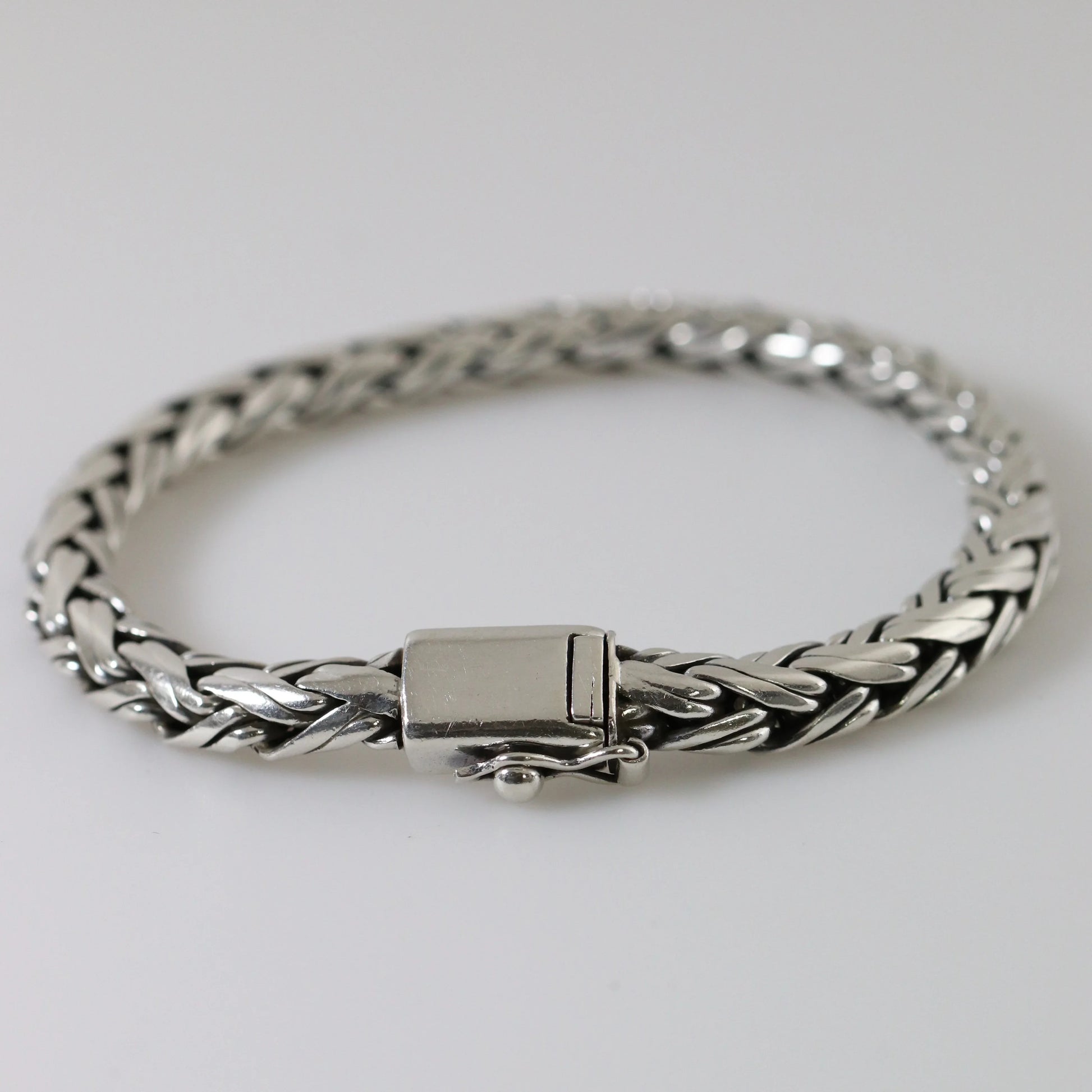 SOLD OUT: Vintage Modernist Silver Jewelry | Wheat Link Bracelet - Carmel Fine Silver Jewelry