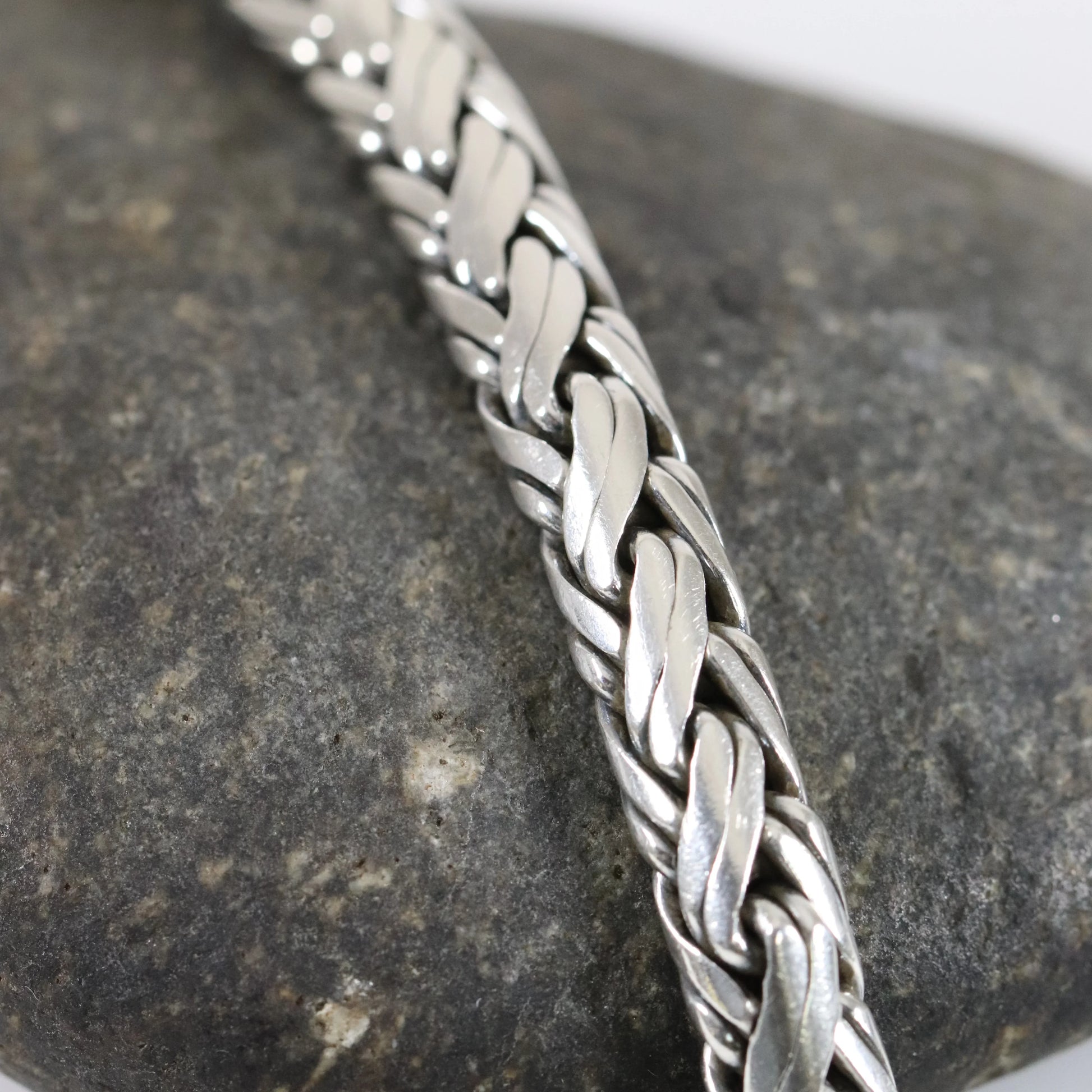 SOLD OUT: Vintage Modernist Silver Jewelry | Wheat Link Bracelet - Carmel Fine Silver Jewelry