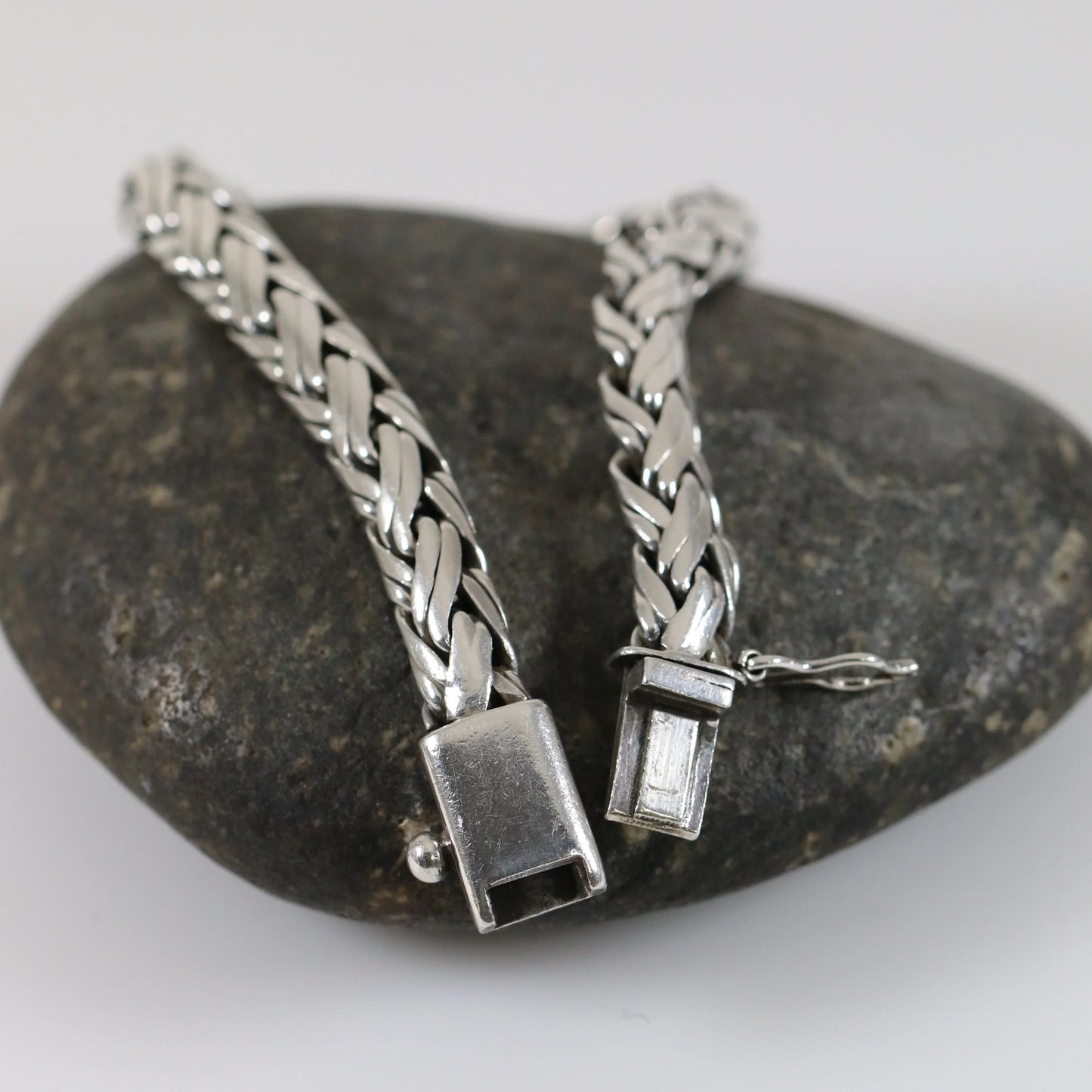 SOLD OUT: Vintage Modernist Silver Jewelry | Wheat Link Bracelet - Carmel Fine Silver Jewelry
