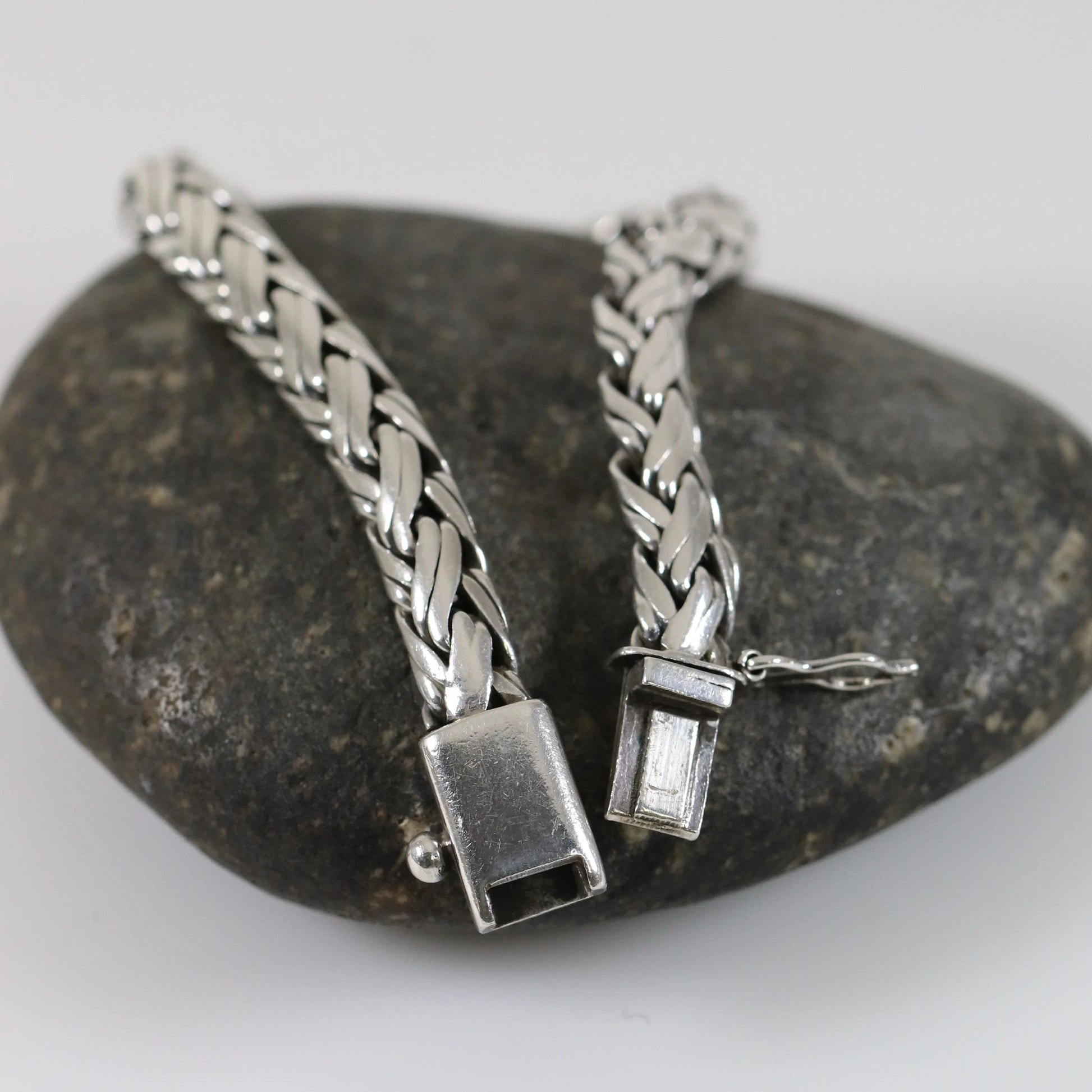 SOLD OUT: Vintage Modernist Silver Jewelry | Wheat Link Bracelet - Carmel Fine Silver Jewelry