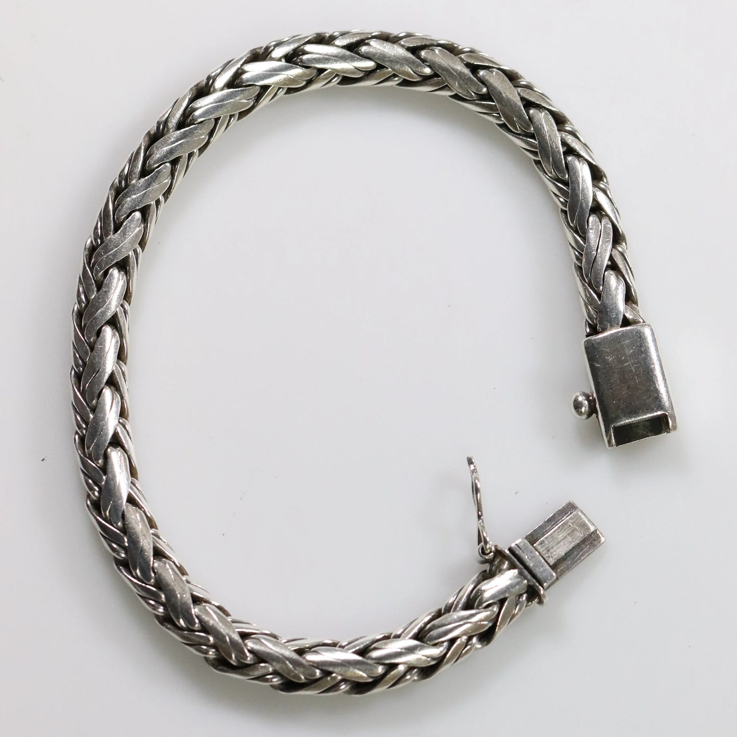 SOLD OUT: Vintage Modernist Silver Jewelry | Wheat Link Bracelet - Carmel Fine Silver Jewelry