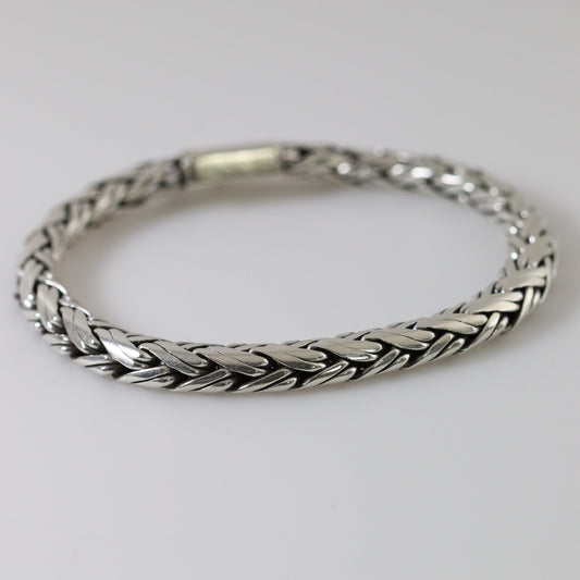 SOLD OUT: Vintage Modernist Silver Jewelry | Wheat Link Bracelet - Carmel FSJ