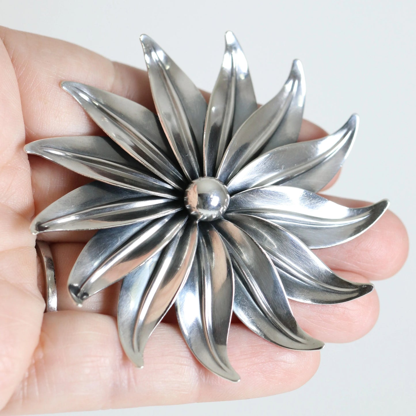 SOLD OUT: Vintage NE From Sterling Silver Jewelry | Bold Floral Brooch Denmark - Carmel Fine Silver Jewelry
