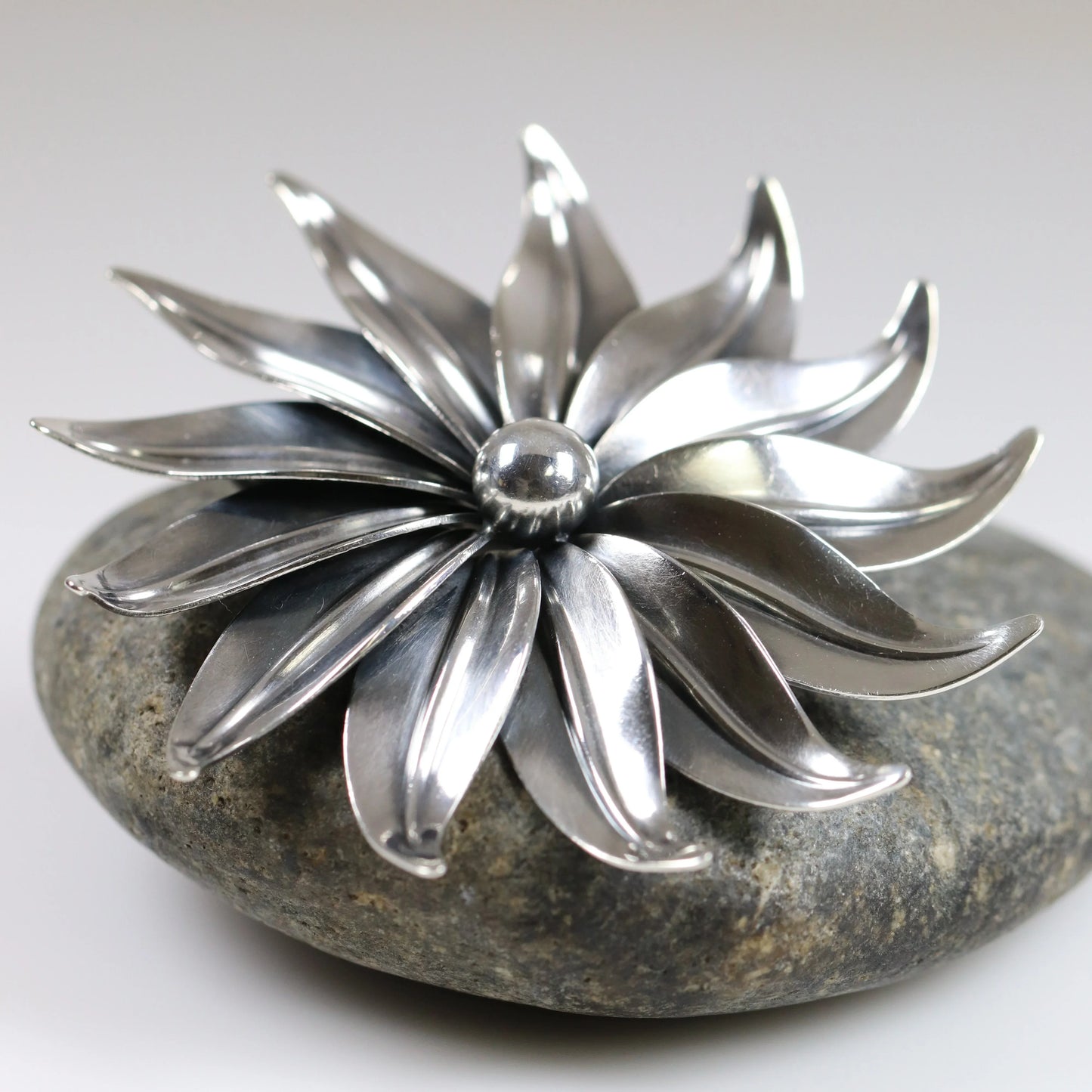SOLD OUT: Vintage NE From Sterling Silver Jewelry | Bold Floral Brooch Denmark - Carmel Fine Silver Jewelry