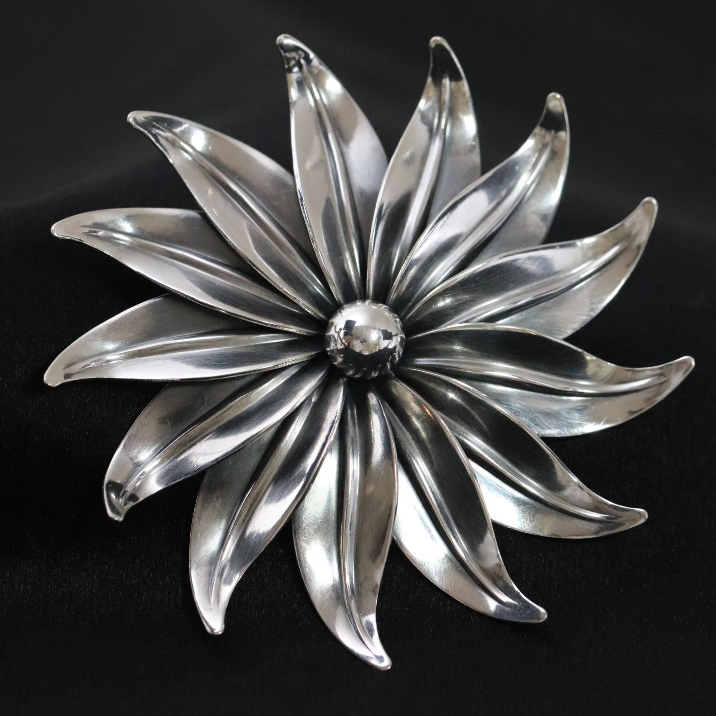 SOLD OUT: Vintage NE From Sterling Silver Jewelry | Bold Floral Brooch Denmark - Carmel Fine Silver Jewelry