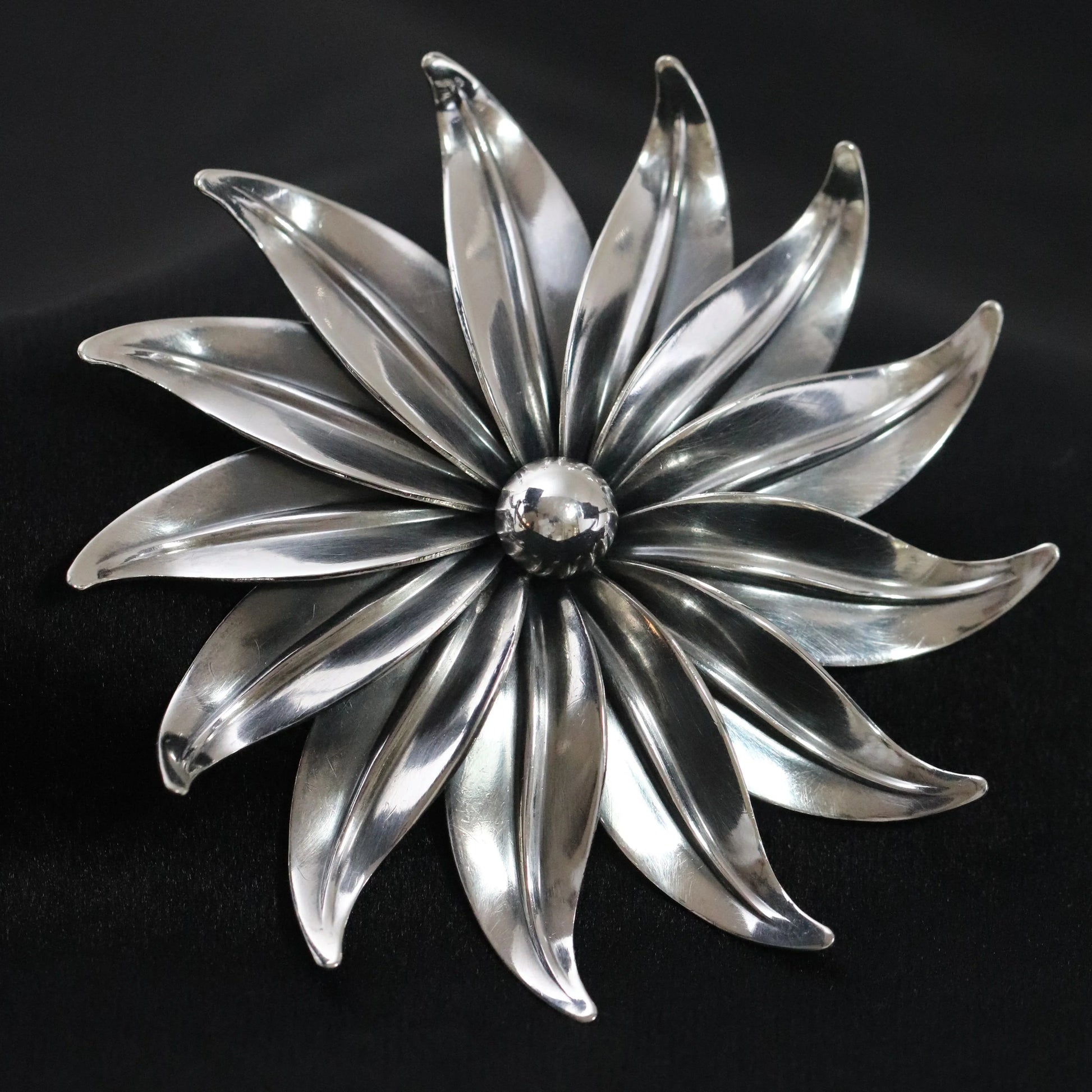 SOLD OUT: Vintage NE From Sterling Silver Jewelry | Bold Floral Brooch Denmark - Carmel Fine Silver Jewelry