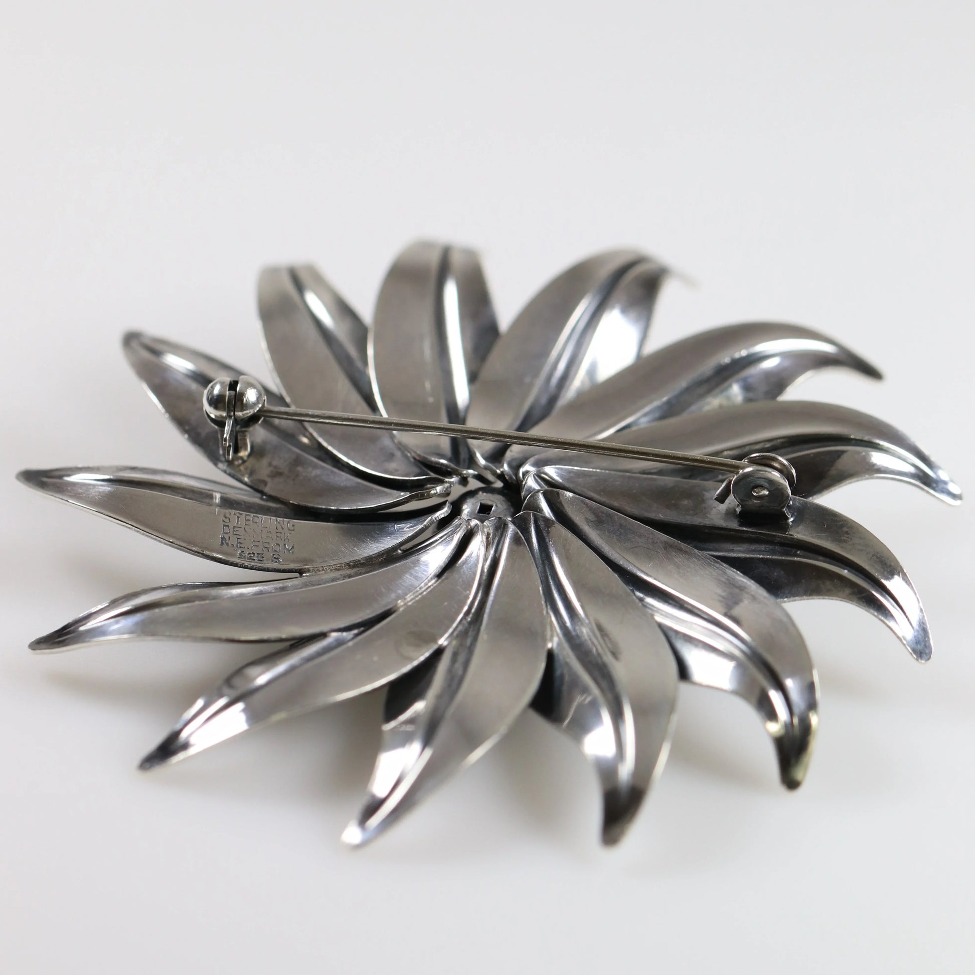 SOLD OUT: Vintage NE From Sterling Silver Jewelry | Bold Floral Brooch Denmark - Carmel Fine Silver Jewelry