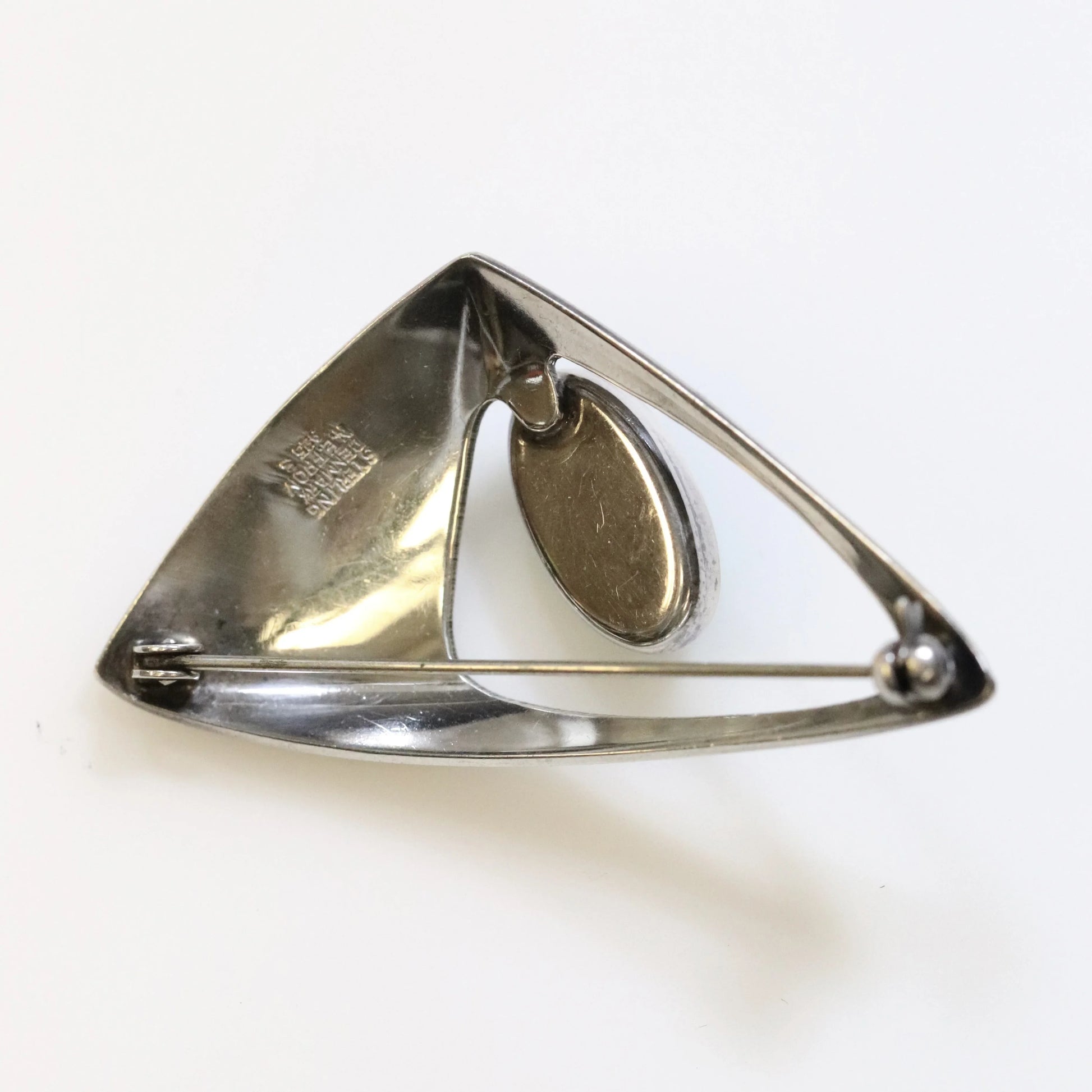 SOLD OUT: Vintage NE From Sterling Silver Jewelry | Chrysoprase Modernist Brooch Denmark - Carmel Fine Silver Jewelry