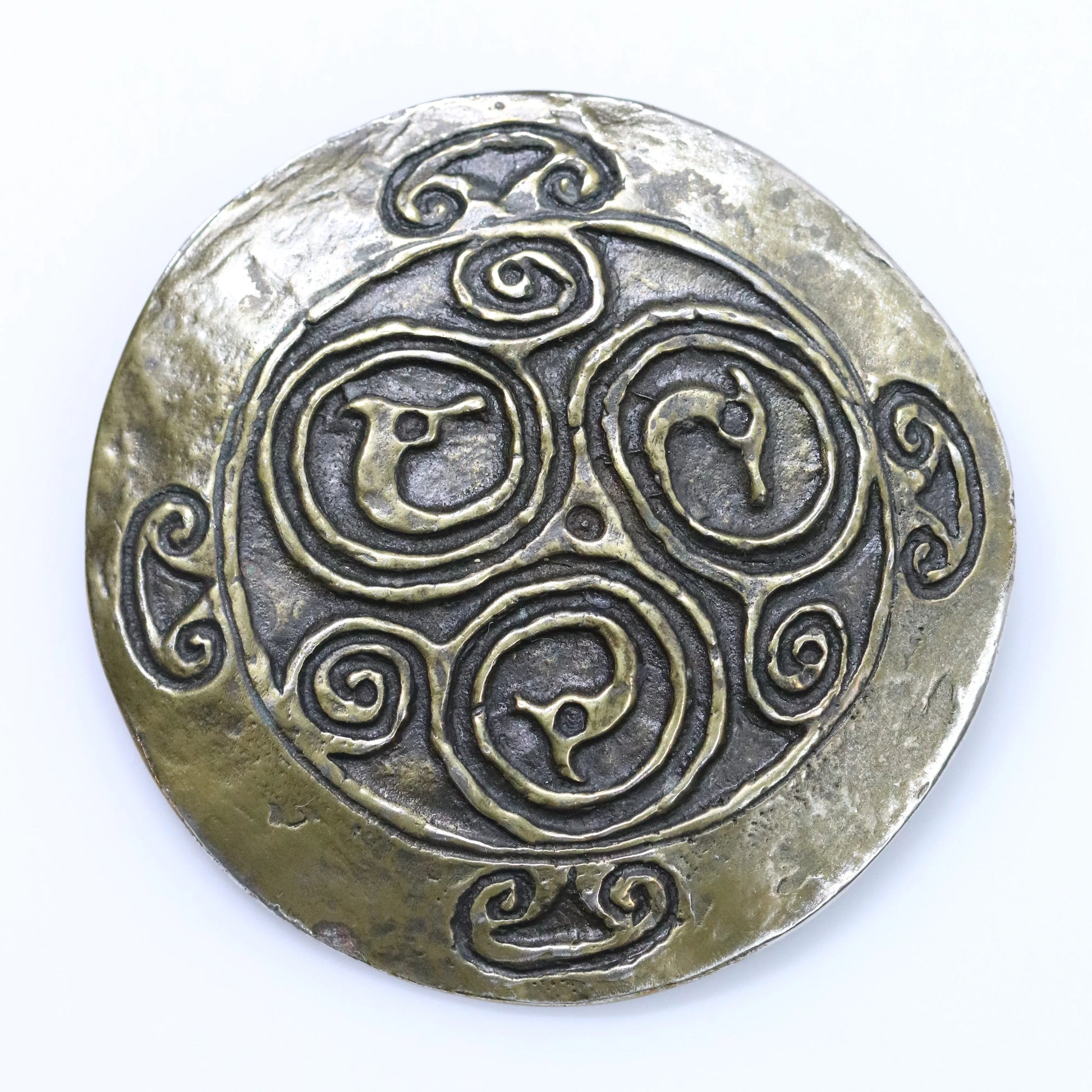 SOLD OUT: Vintage Peggy Yunque Jewelry | Bronze or Brass Greek Revival Brooch - Carmel Fine Silver Jewelry