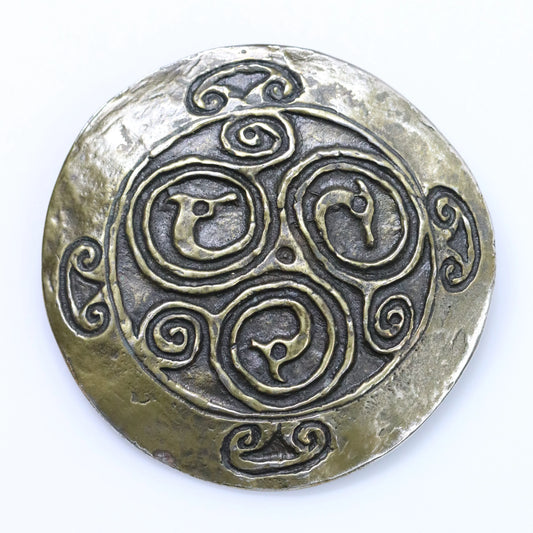 SOLD OUT: Vintage Peggy Yunque Jewelry | Bronze or Brass Greek Revival Brooch - Carmel Fine Silver Jewelry