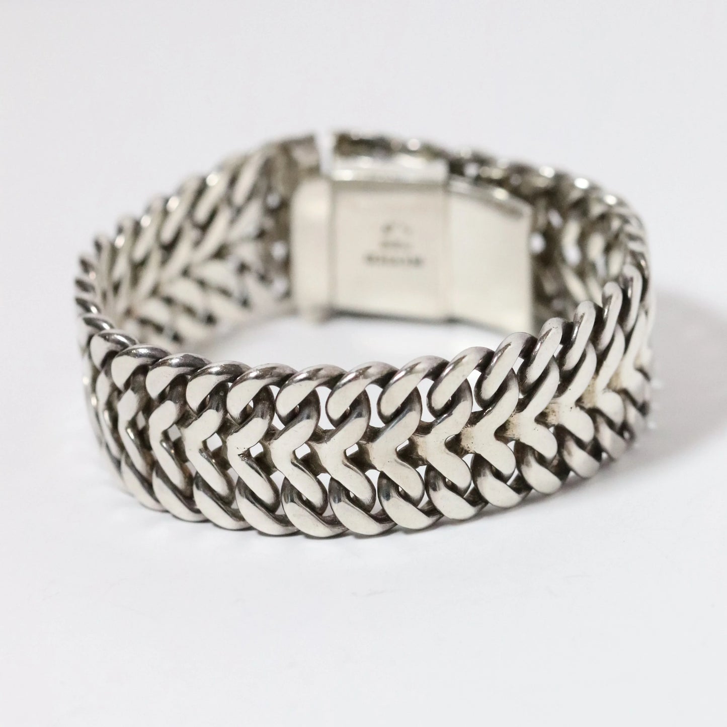 SOLD OUT: Vintage Rodolfo Espinoza Jewelry | Double Curb Bracelet REH TE-06 Mexico - Carmel Fine Silver Jewelry