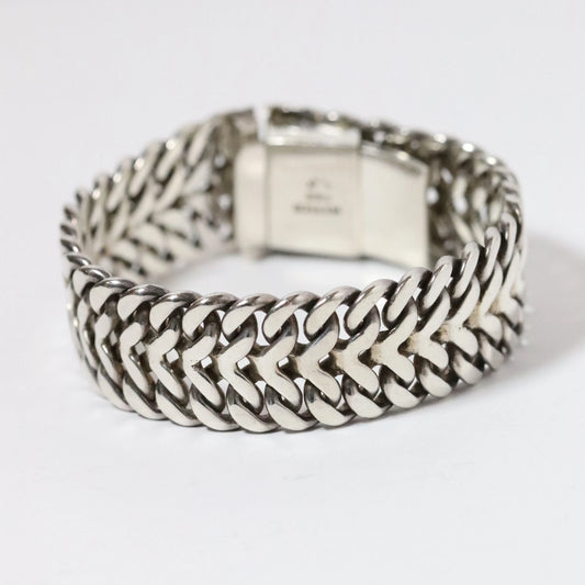 SOLD OUT: Vintage Rodolfo Espinoza Jewelry | Double Curb Bracelet REH TE-06 Mexico - Carmel Fine Silver Jewelry
