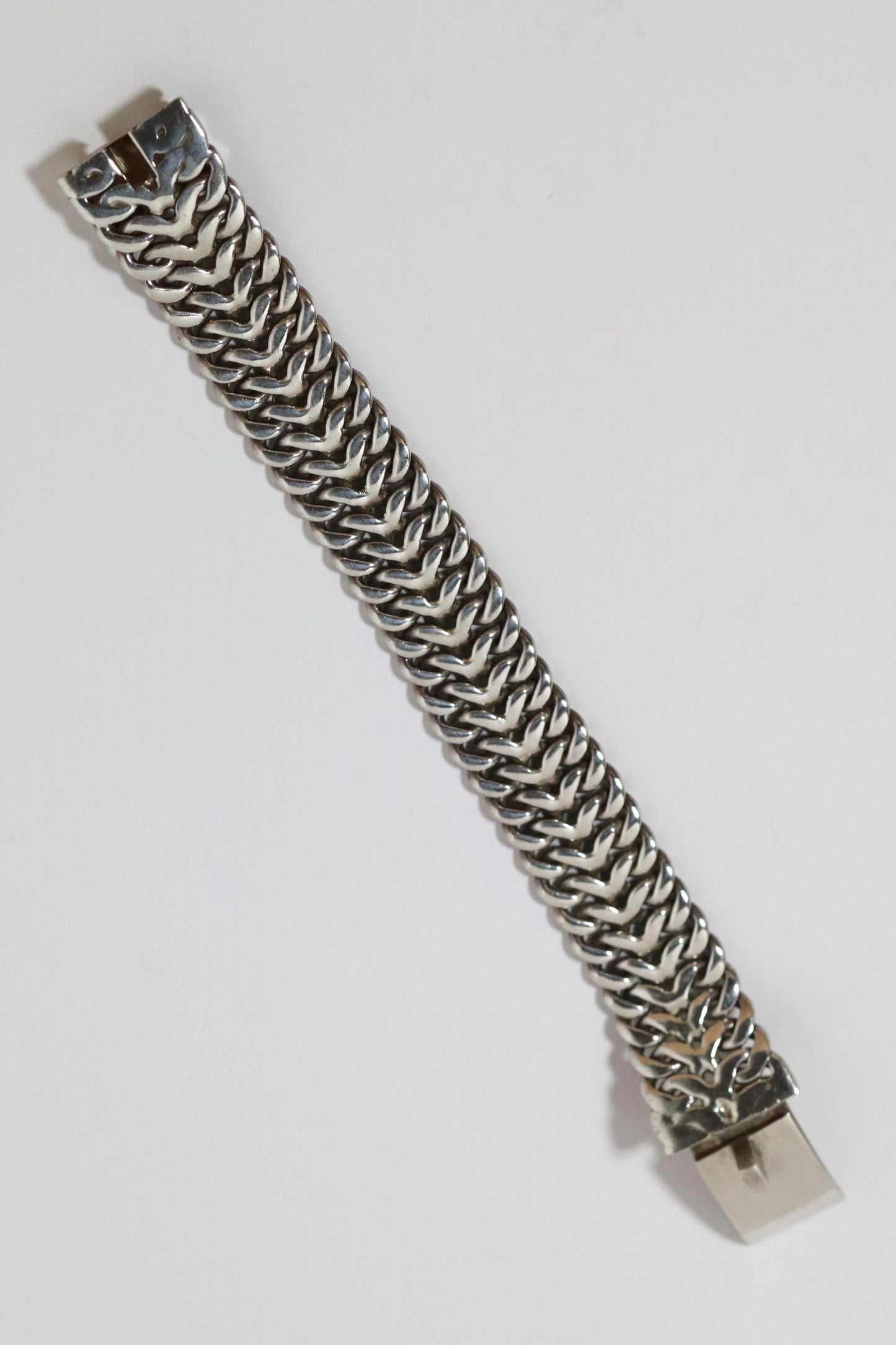 SOLD OUT: Vintage Rodolfo Espinoza Jewelry | Double Curb Bracelet REH TE-06 Mexico - Carmel Fine Silver Jewelry